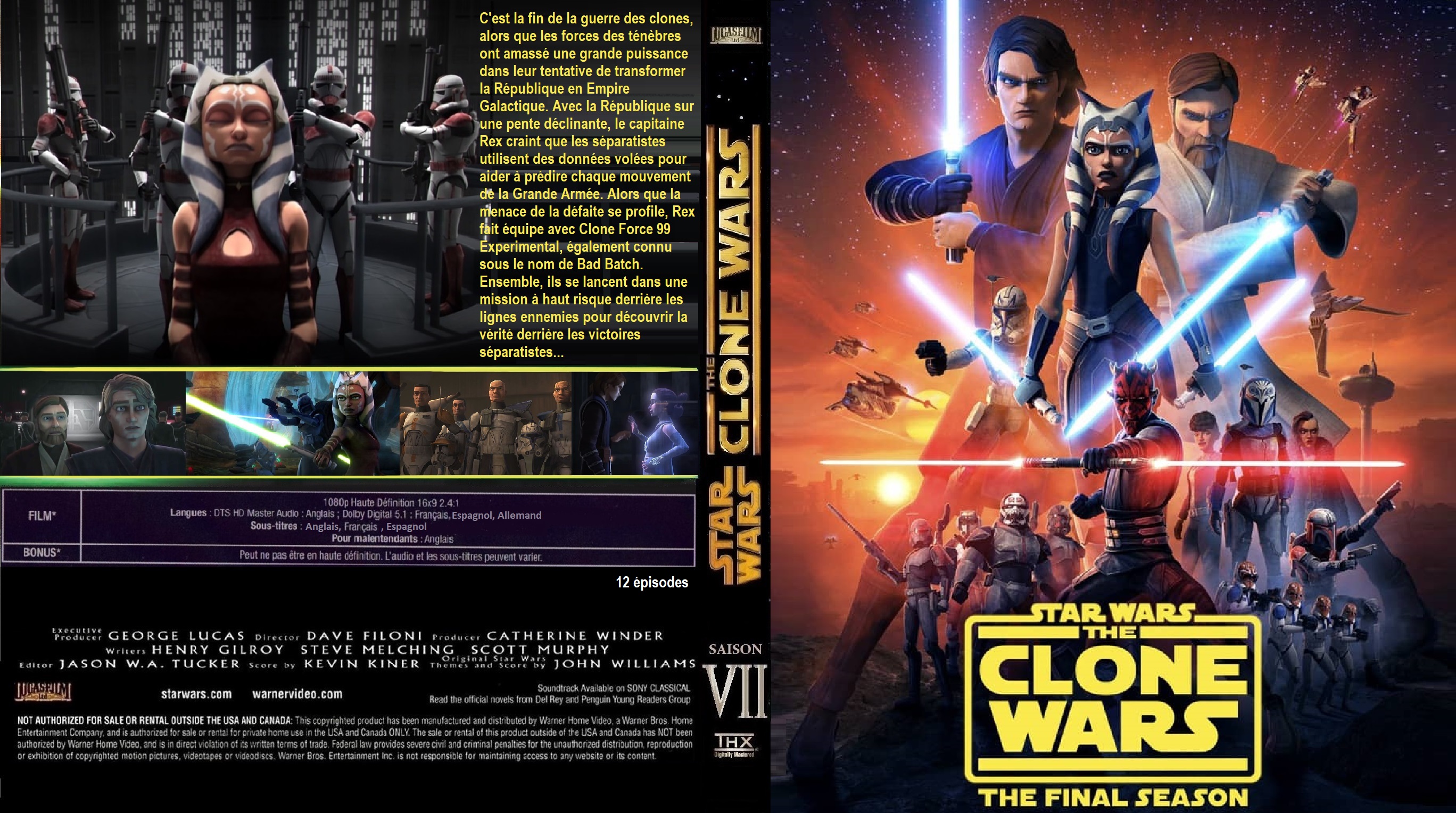 Jaquette DVD Star Wars The Clone Wars Saison 7 custom (BLU-RAY)