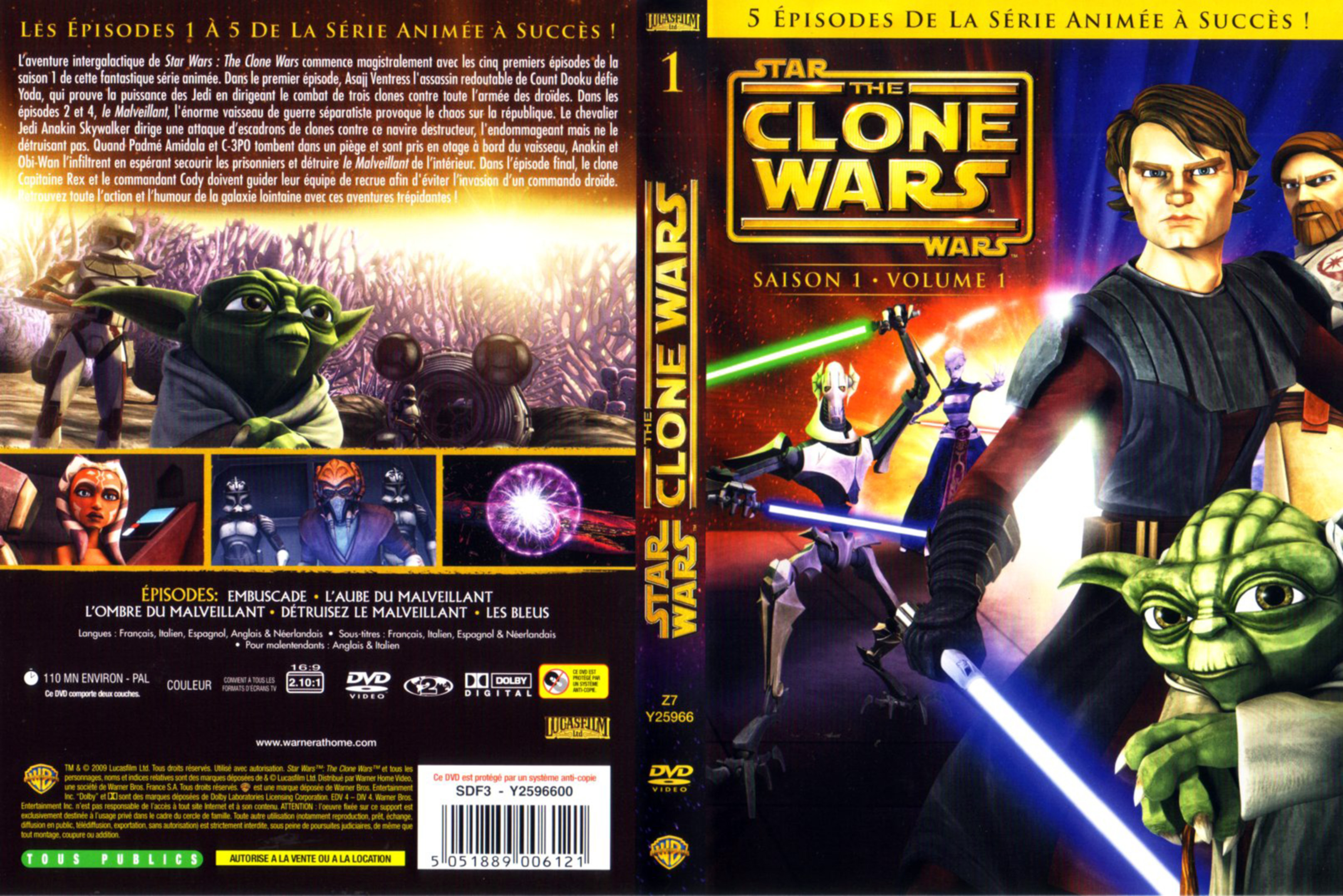 Jaquette DVD Star Wars The Clone Wars - Saison 1 Vol 1