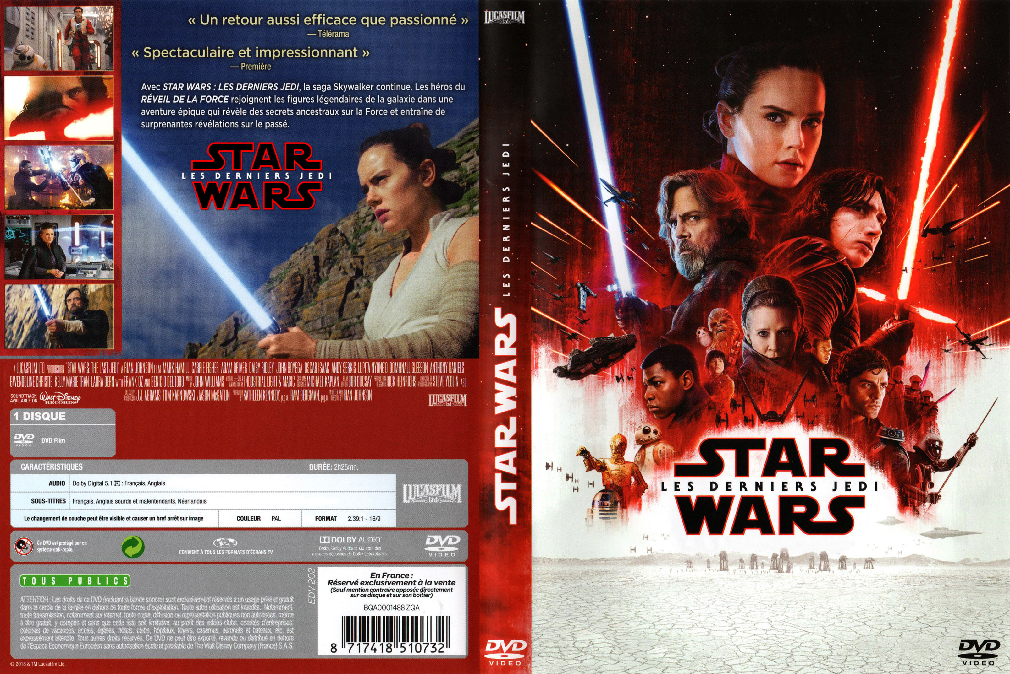 Jaquette DVD Star Wars VIII Les derniers Jedi custom