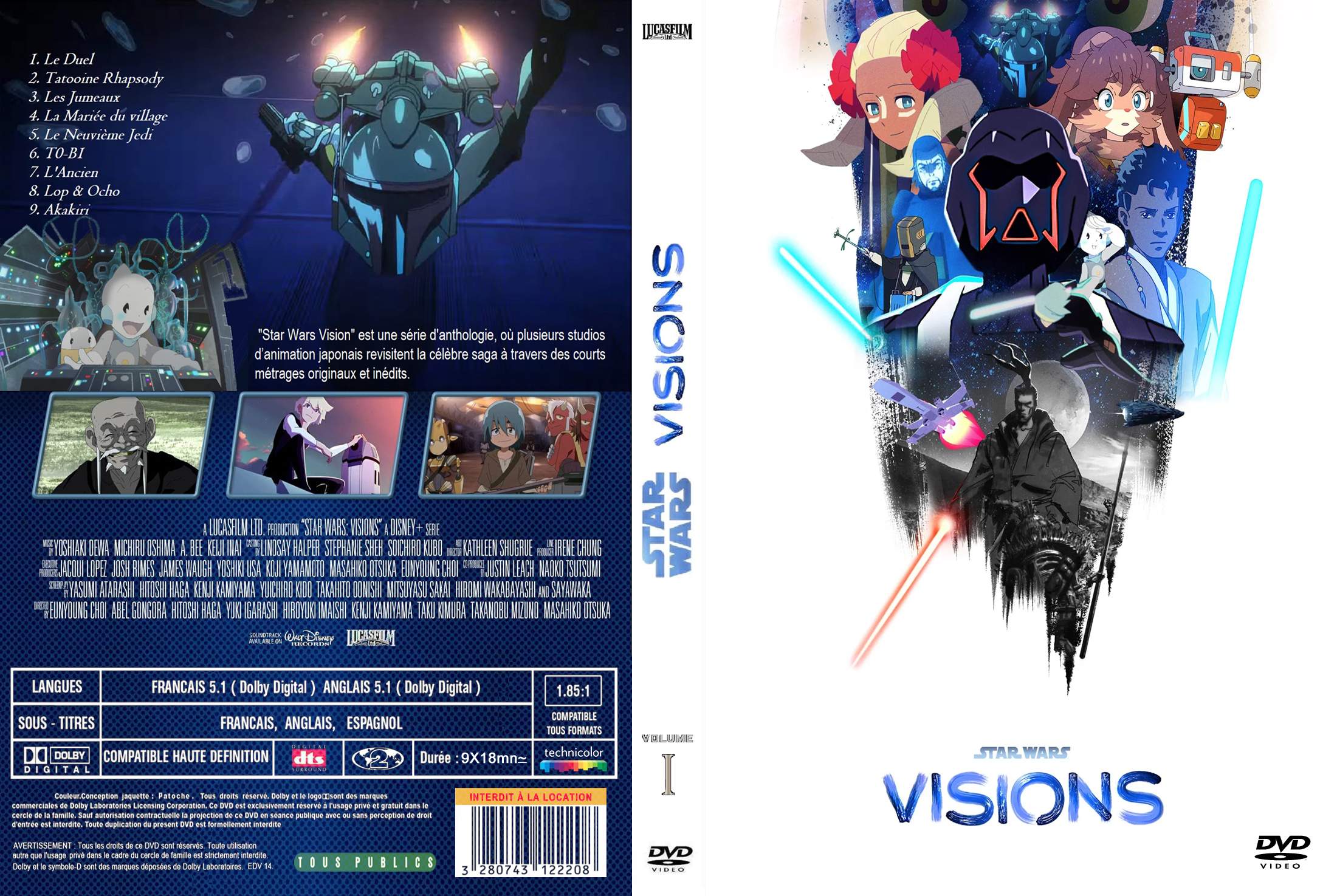 Jaquette DVD Star Wars Visions Saison 1 custom