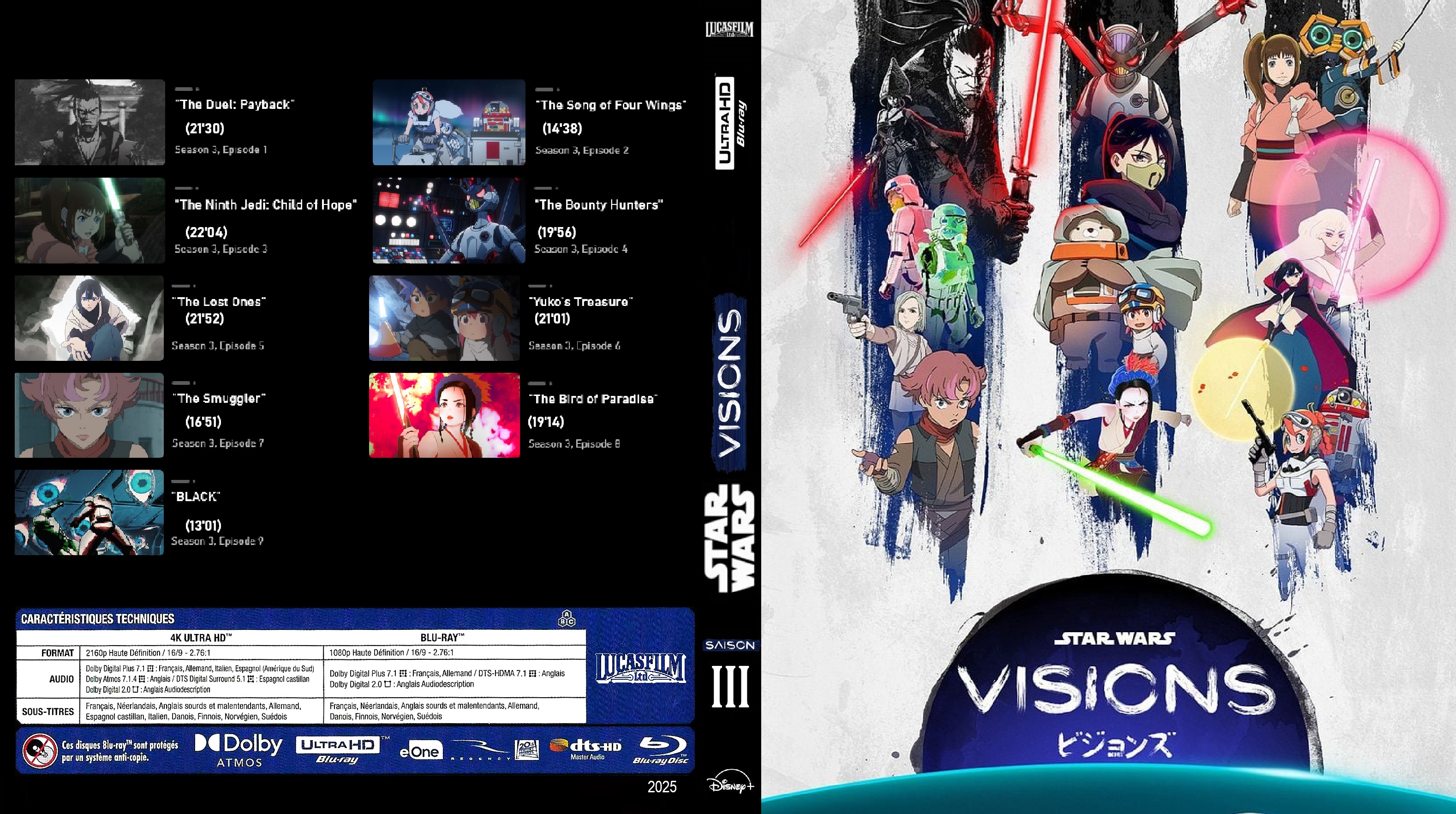 Jaquette DVD Star Wars Visions Volume 3 4K custom (BLU-RAY)