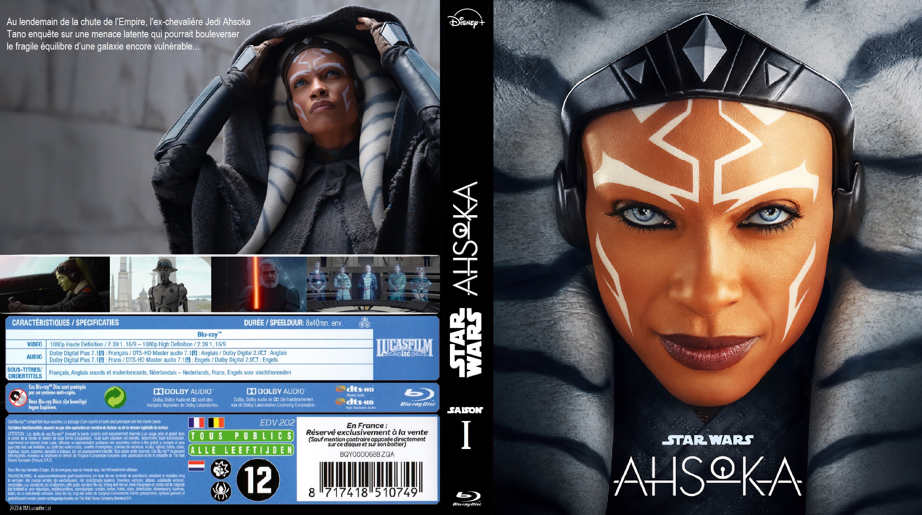 Jaquette DVD Star Wars - Ahsoka Saison 1 custom (BLU-RAY)