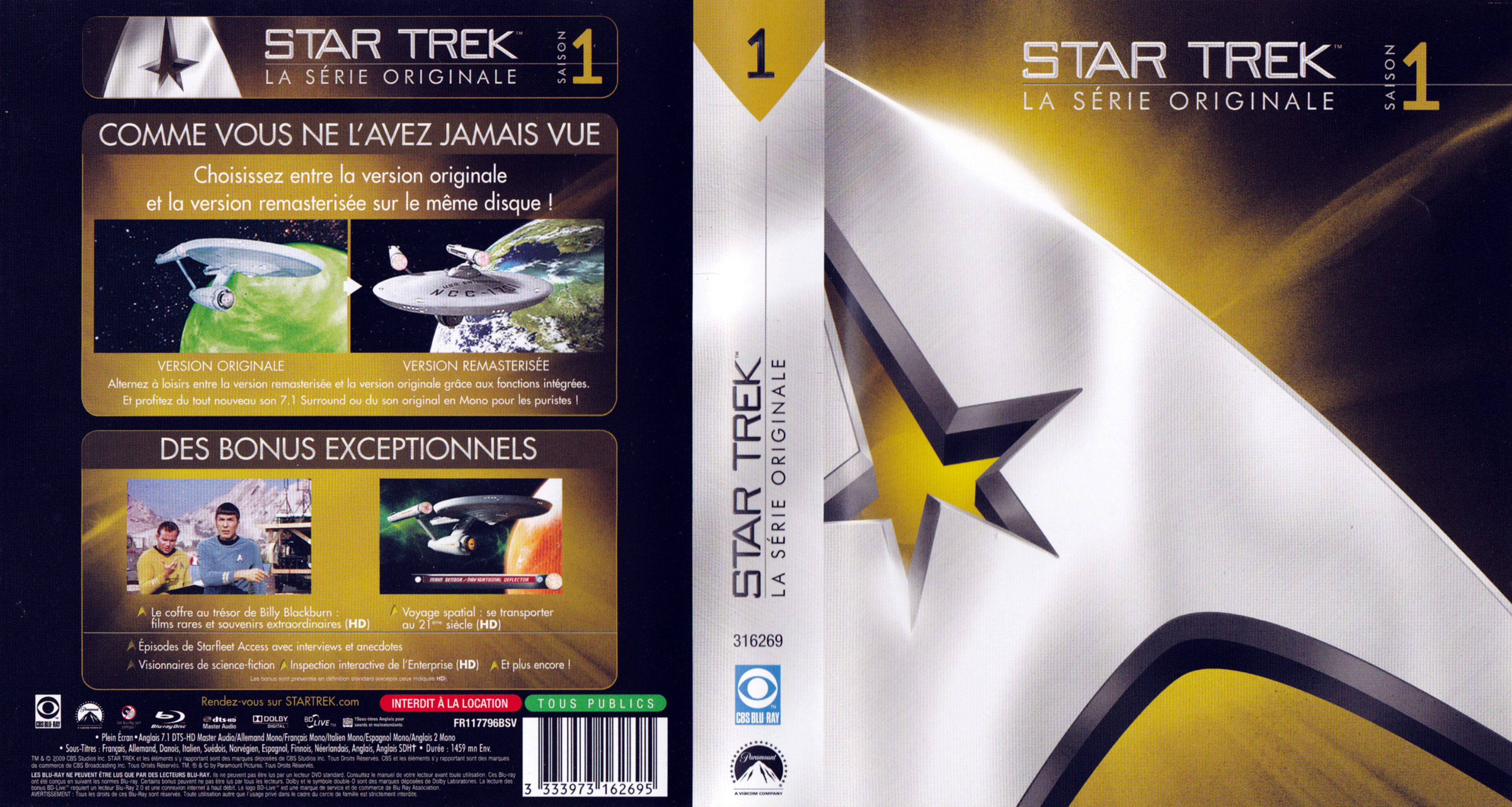 Jaquette DVD Star trek Saison 1 (BLU-RAY)