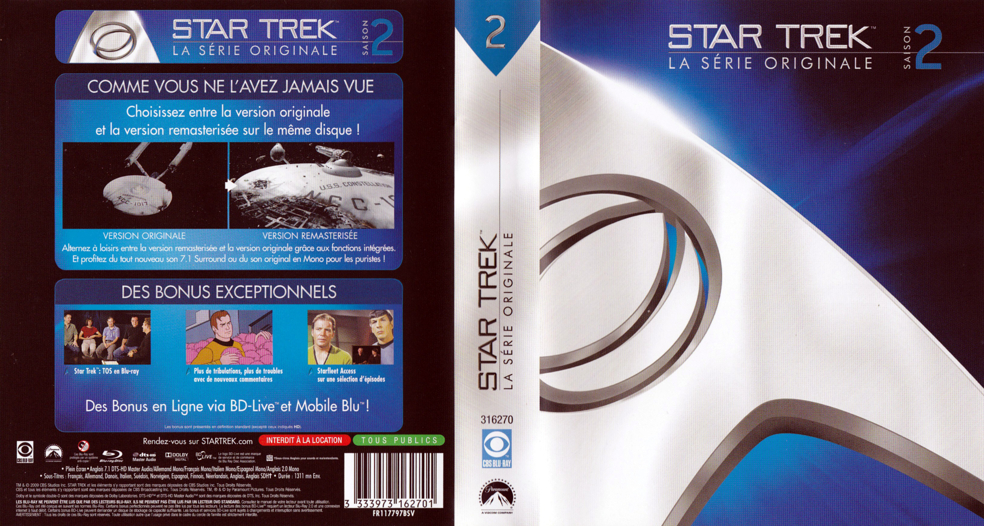 Jaquette DVD Star trek Saison 2 (BLU-RAY)