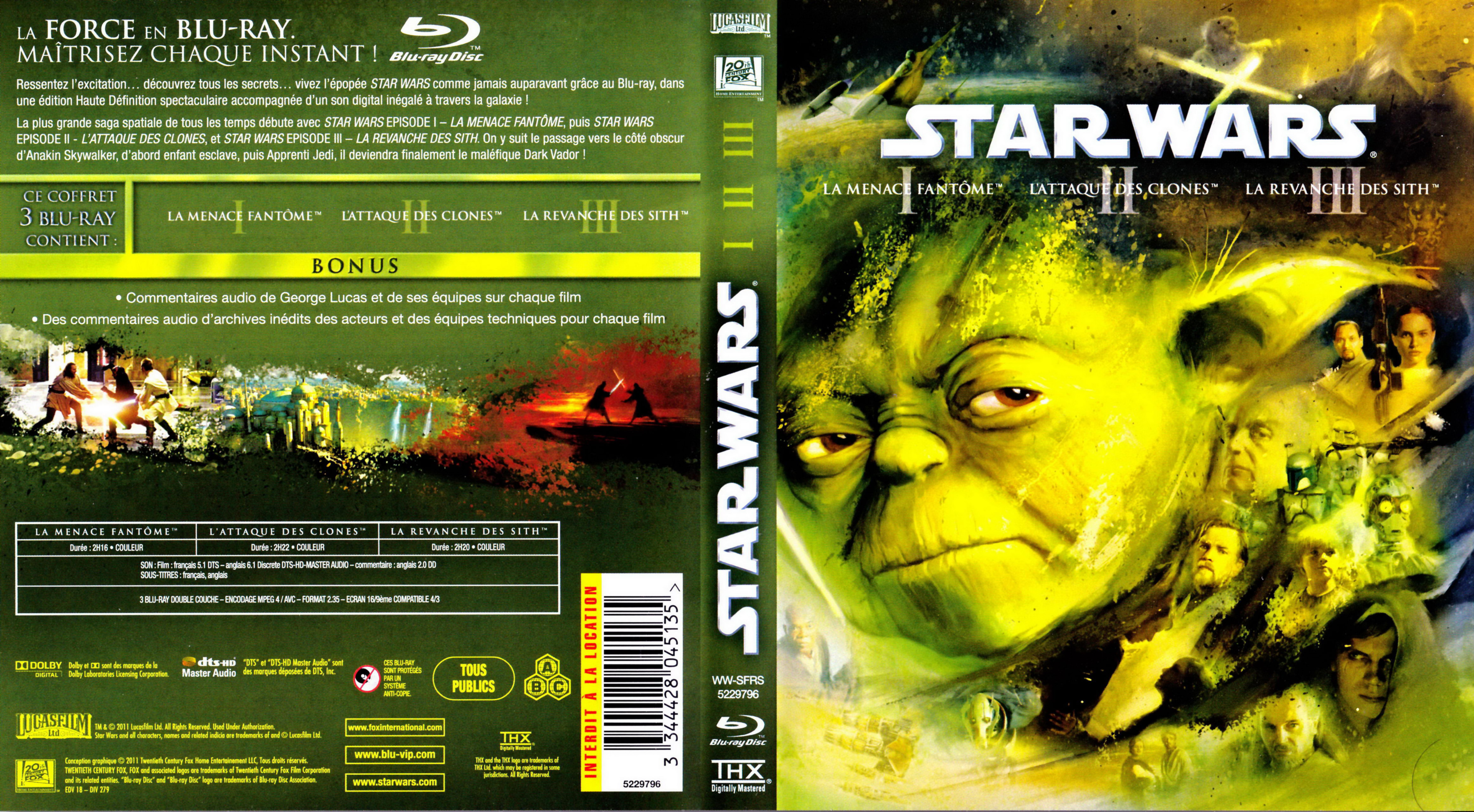 Jaquette DVD Star wars Episode 1 2 3 (BLU-RAY)