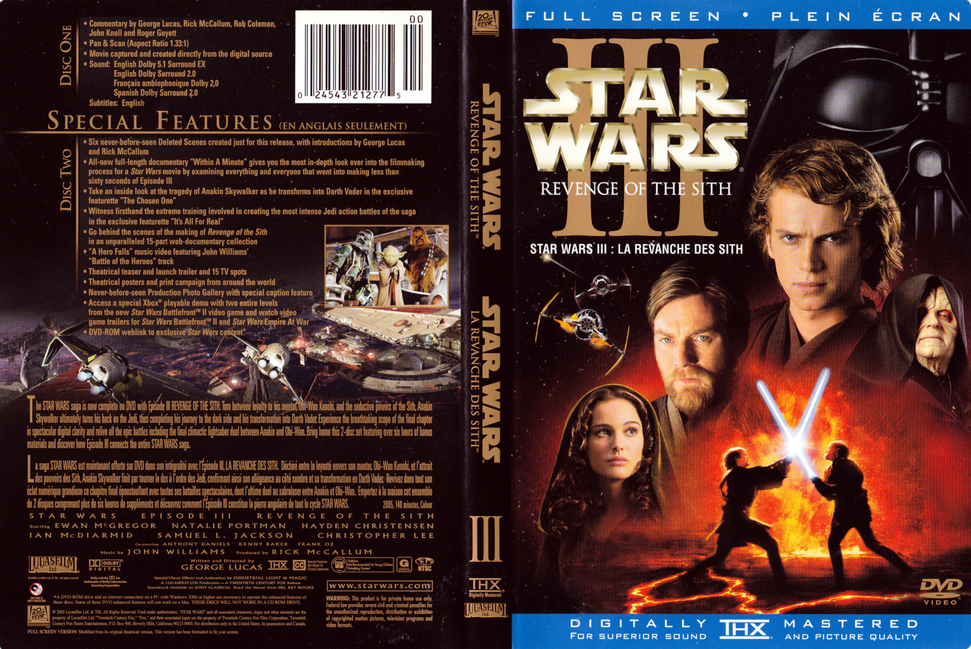 Jaquette DVD Star wars - La revanche des siths (Canadienne)