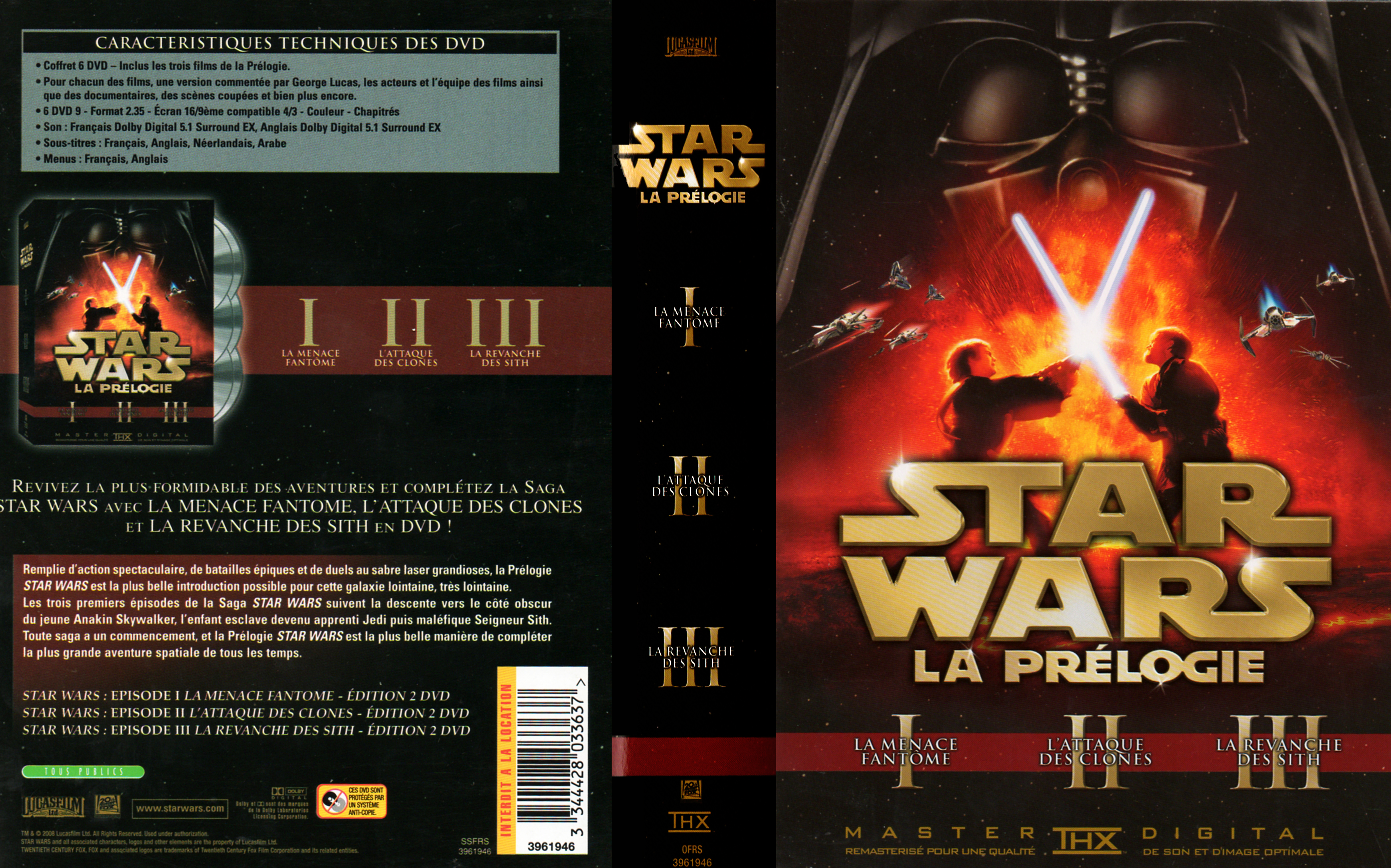 Jaquette DVD Star wars la prlogie COFFRET