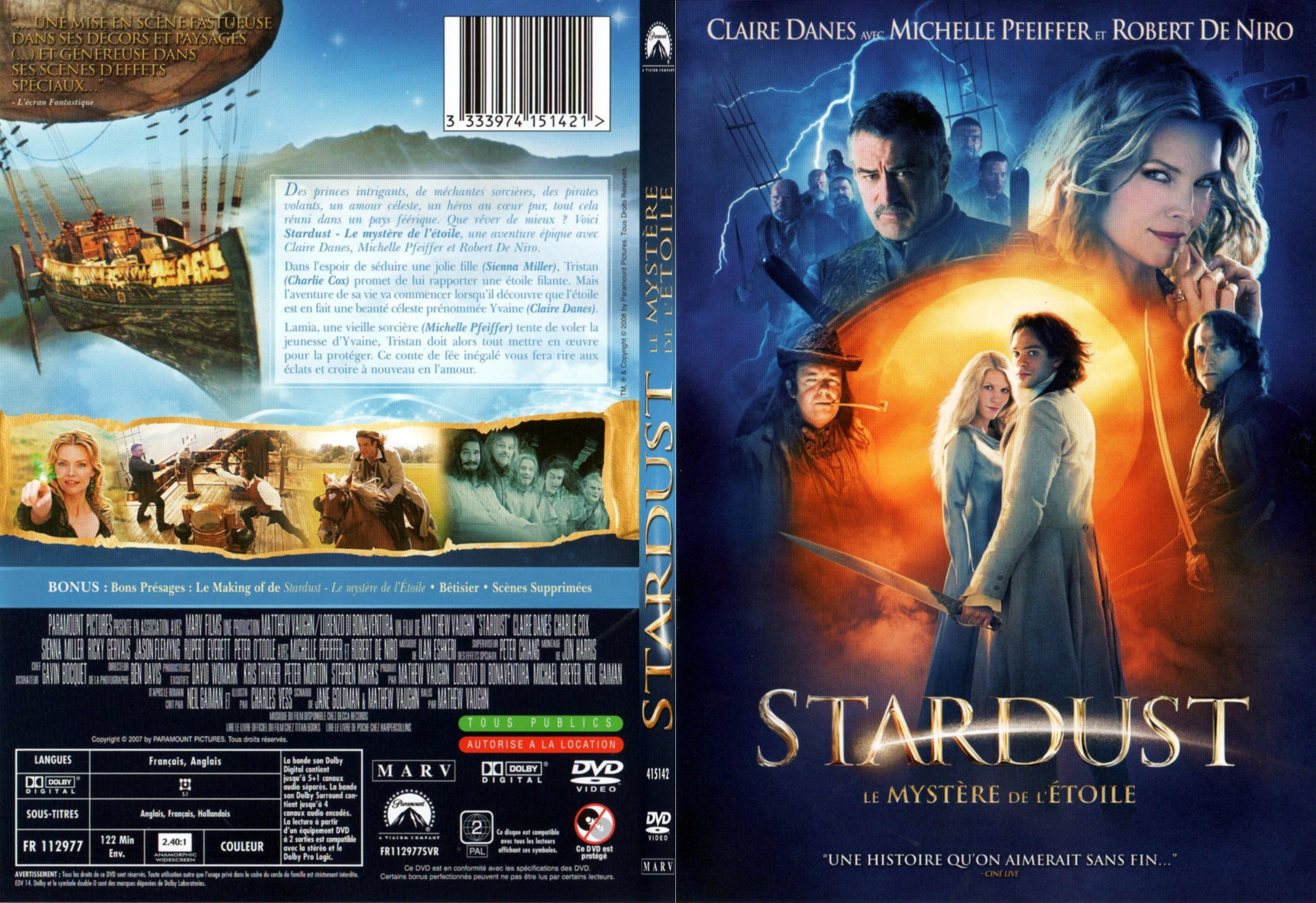 Jaquette DVD Stardust - SLIM