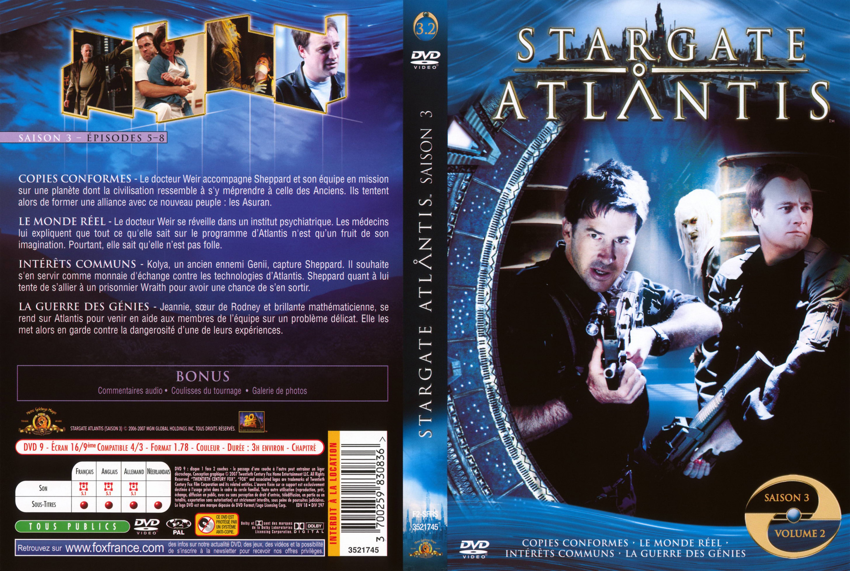 Jaquette DVD Stargate Atlantis Saison 3 vol 2