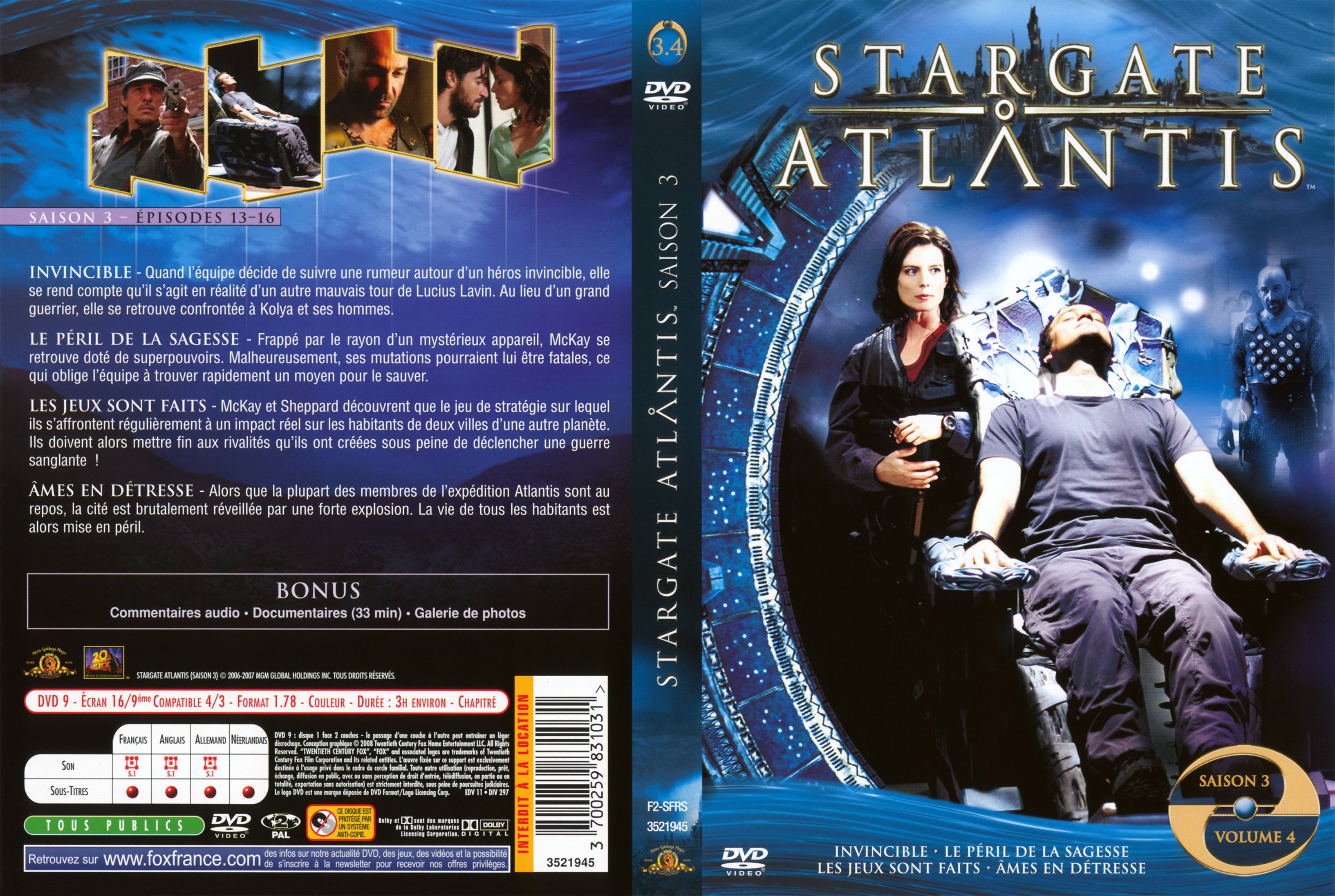 Jaquette DVD Stargate Atlantis Saison 3 vol 4