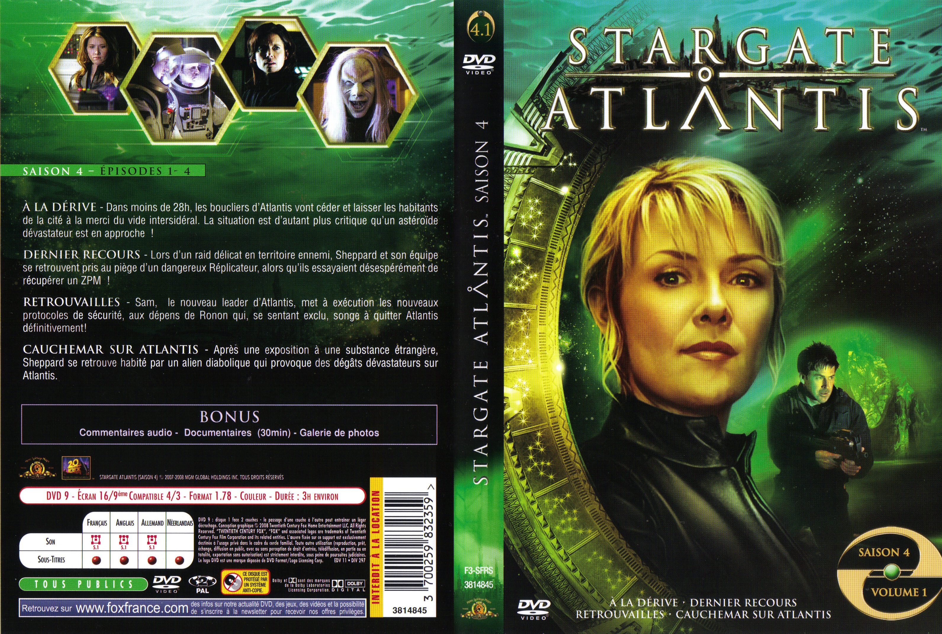 Jaquette DVD Stargate Atlantis Saison 4 vol 1