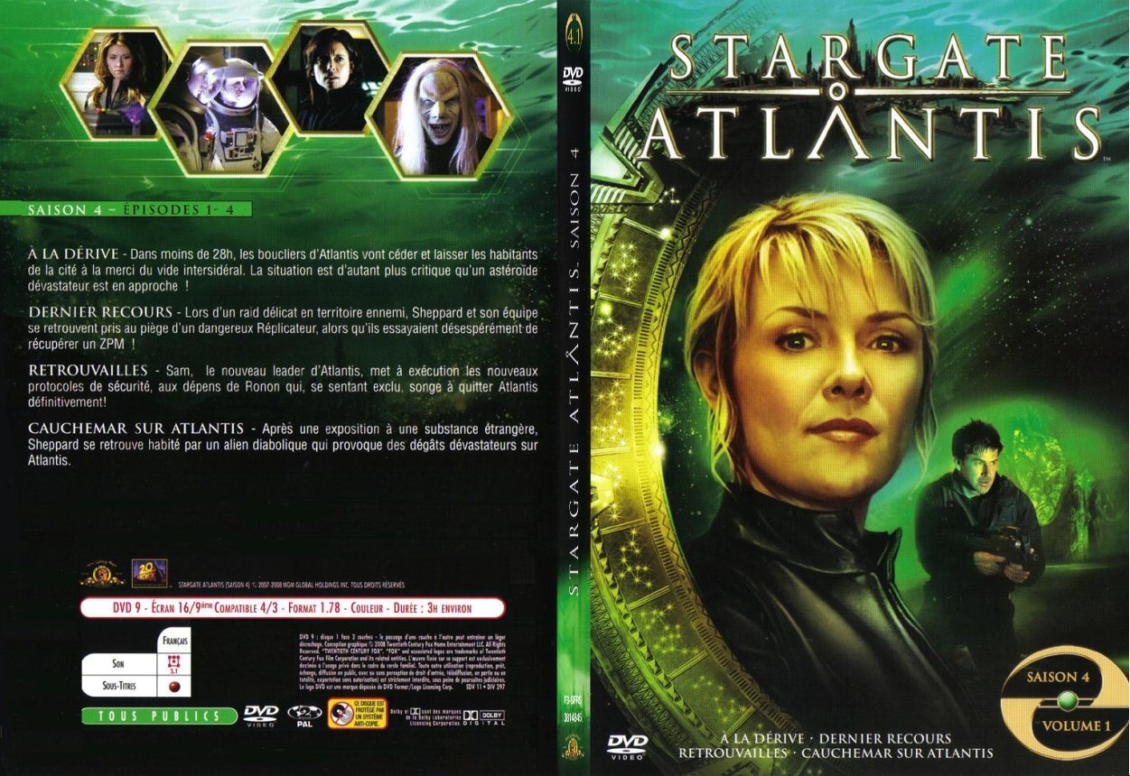 Jaquette DVD Stargate Atlantis Saison 4 vol 1 - SLIM