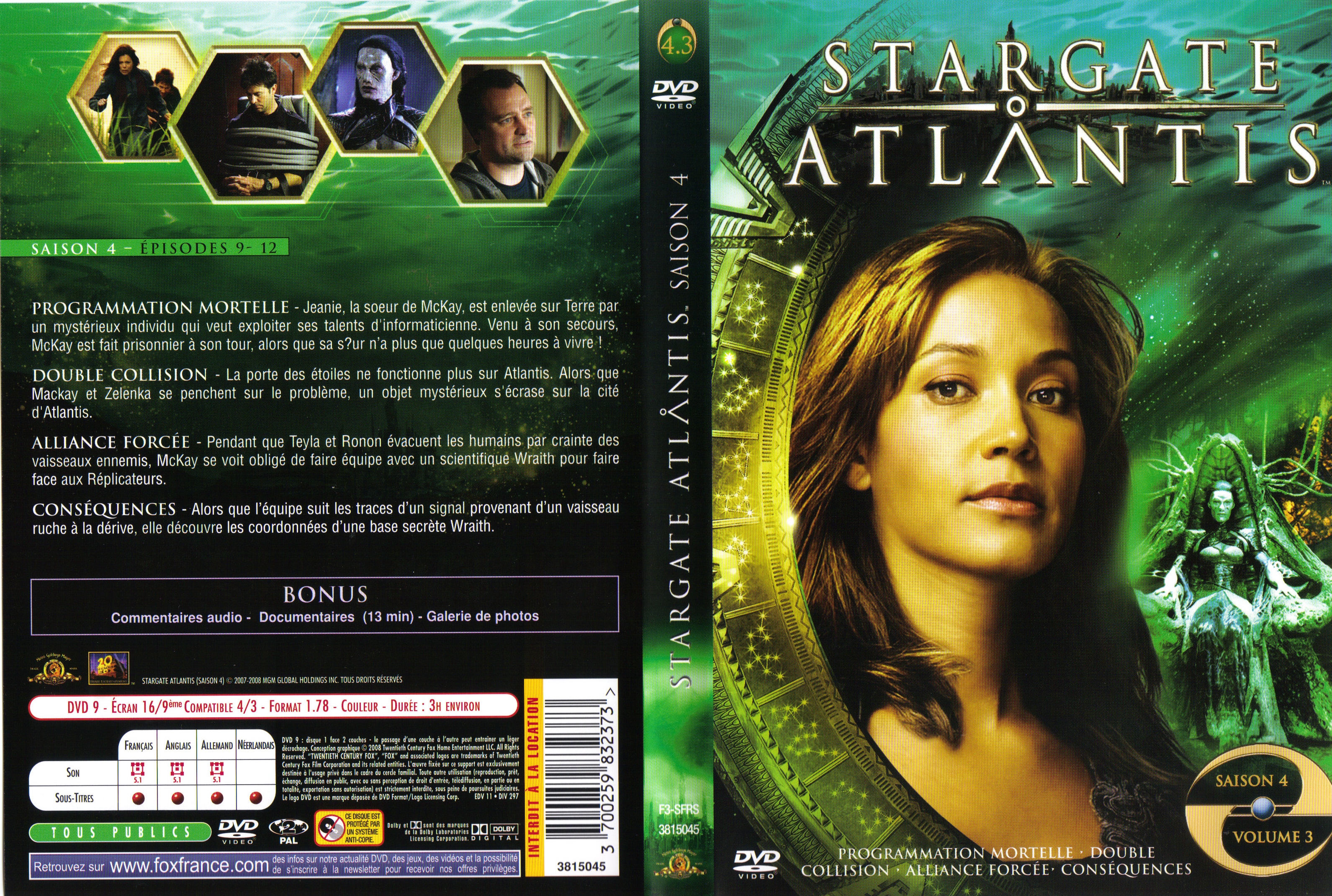 Jaquette DVD Stargate Atlantis Saison 4 vol 3
