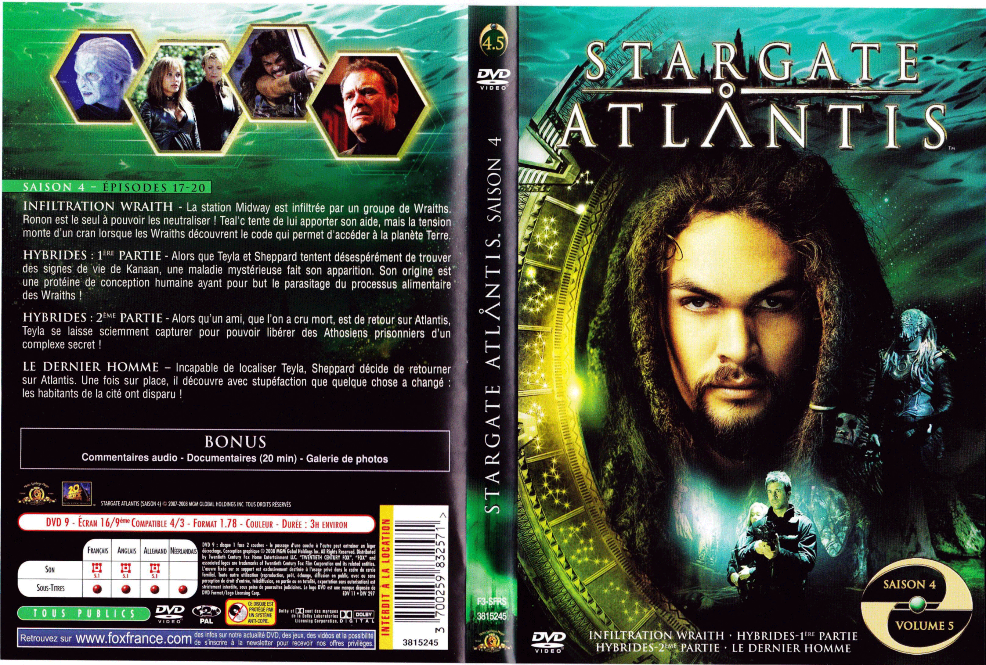 Jaquette DVD Stargate Atlantis Saison 4 vol 5