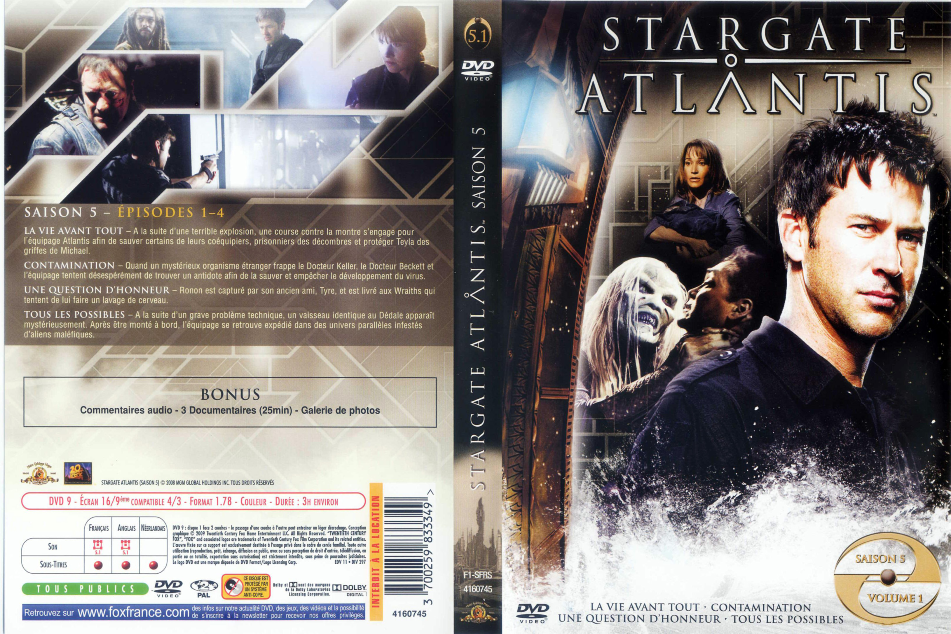 Jaquette DVD Stargate Atlantis Saison 5 DVD 1