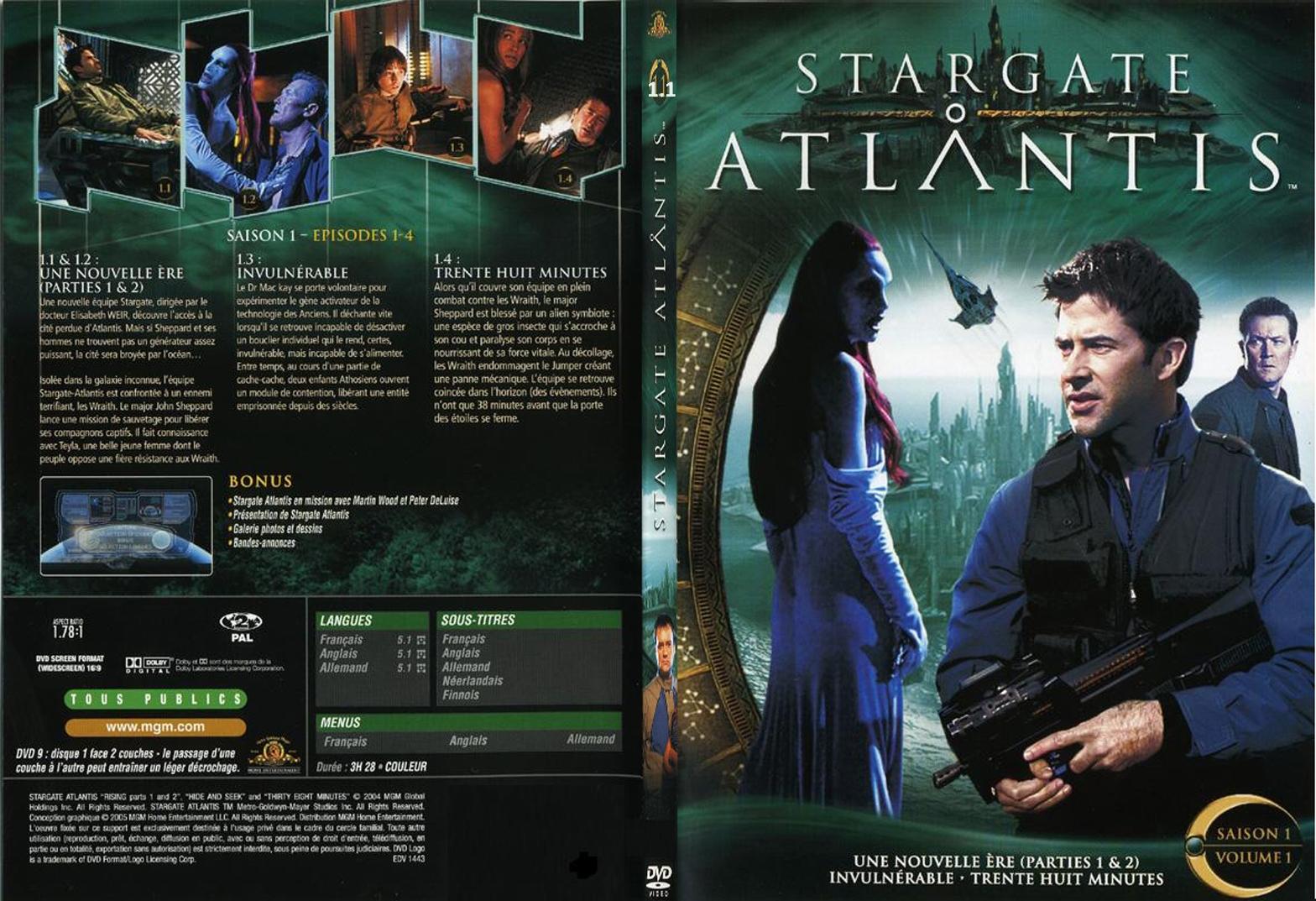 Jaquette DVD Stargate Atlantis saison 1 vol 1 - SLIM