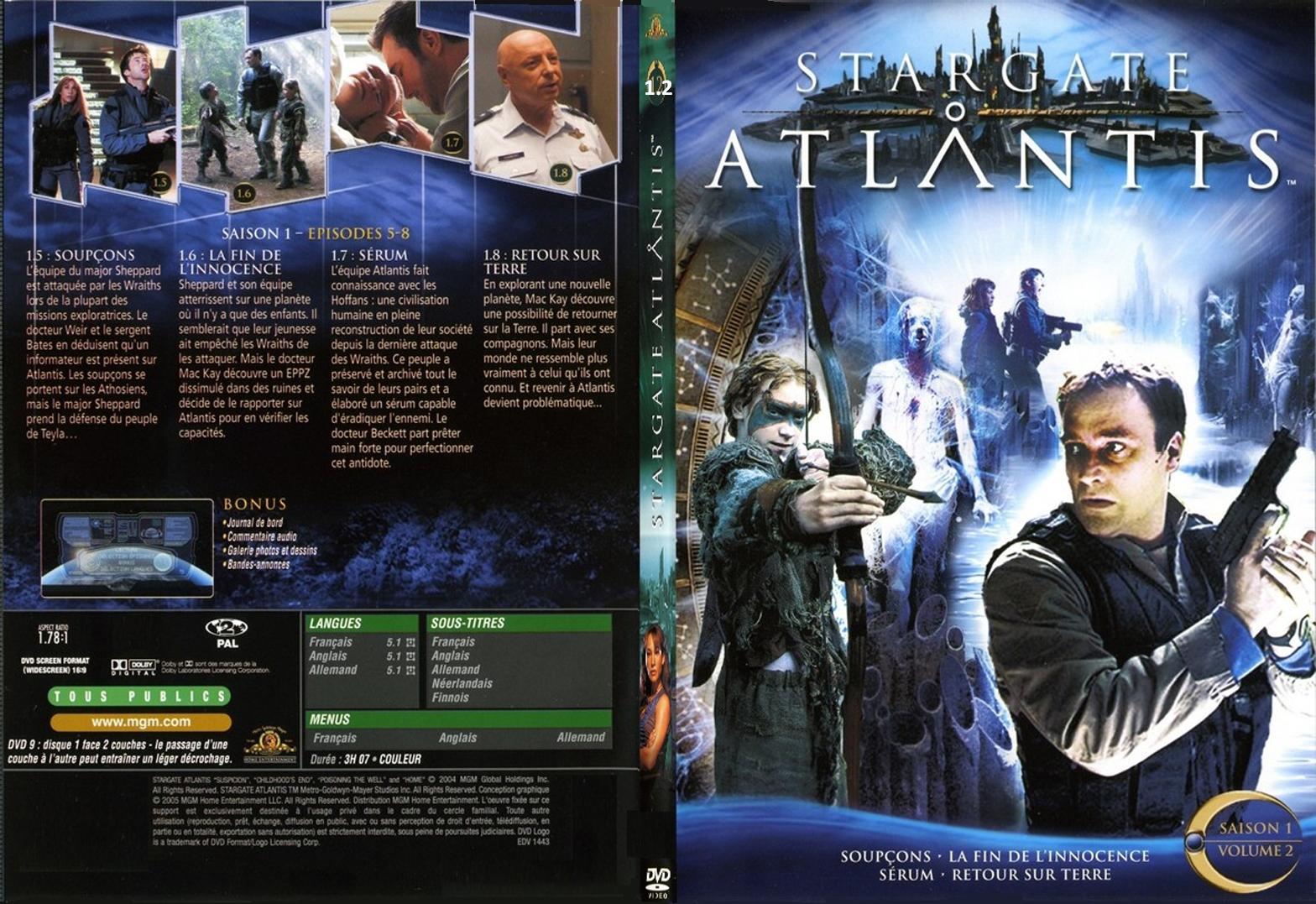 Jaquette DVD Stargate Atlantis saison 1 vol 2 - SLIM
