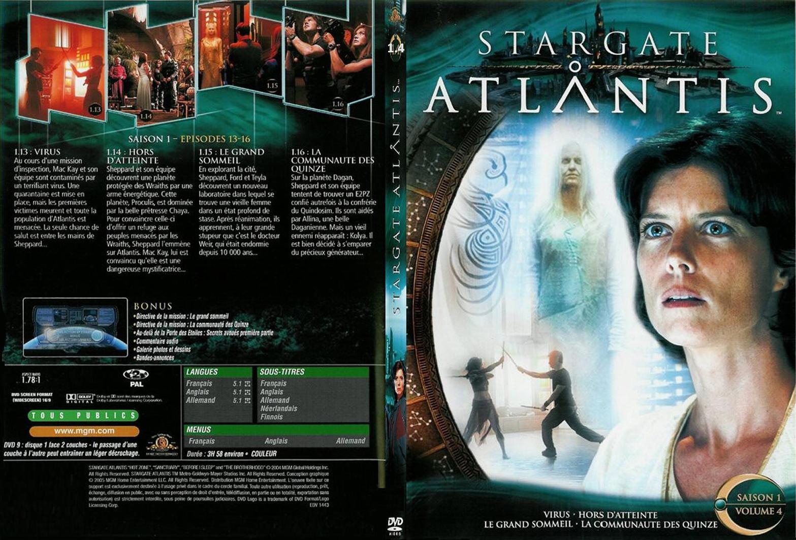 Jaquette DVD Stargate Atlantis saison 1 vol 4 - SLIM