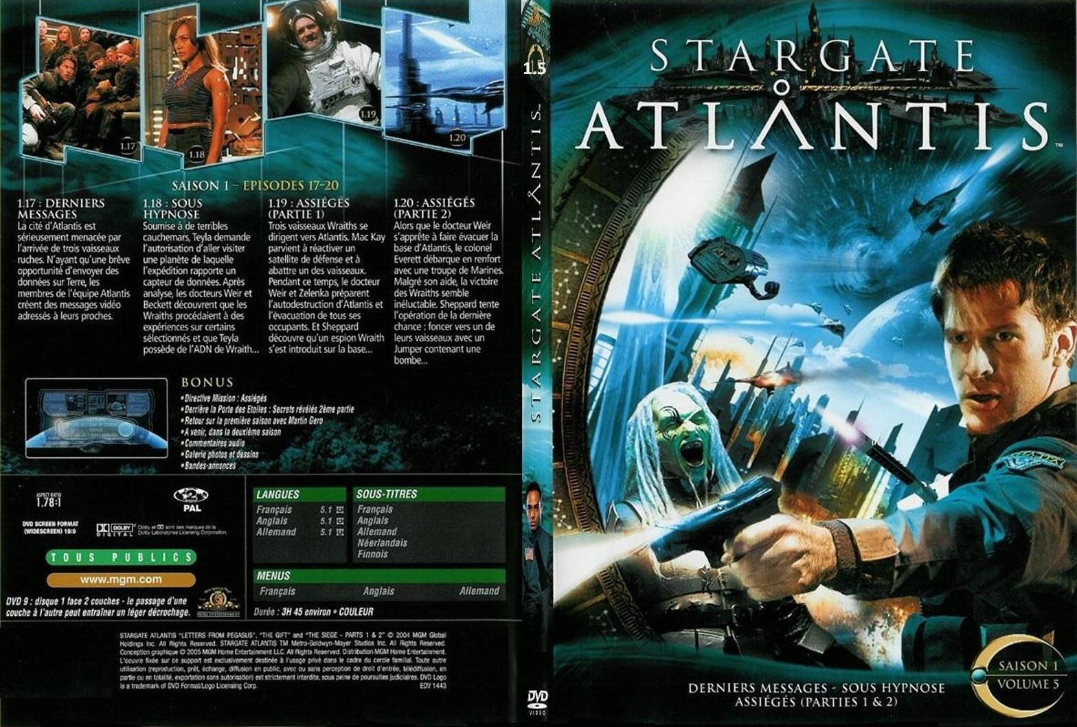Jaquette DVD Stargate Atlantis saison 1 vol 5 - SLIM