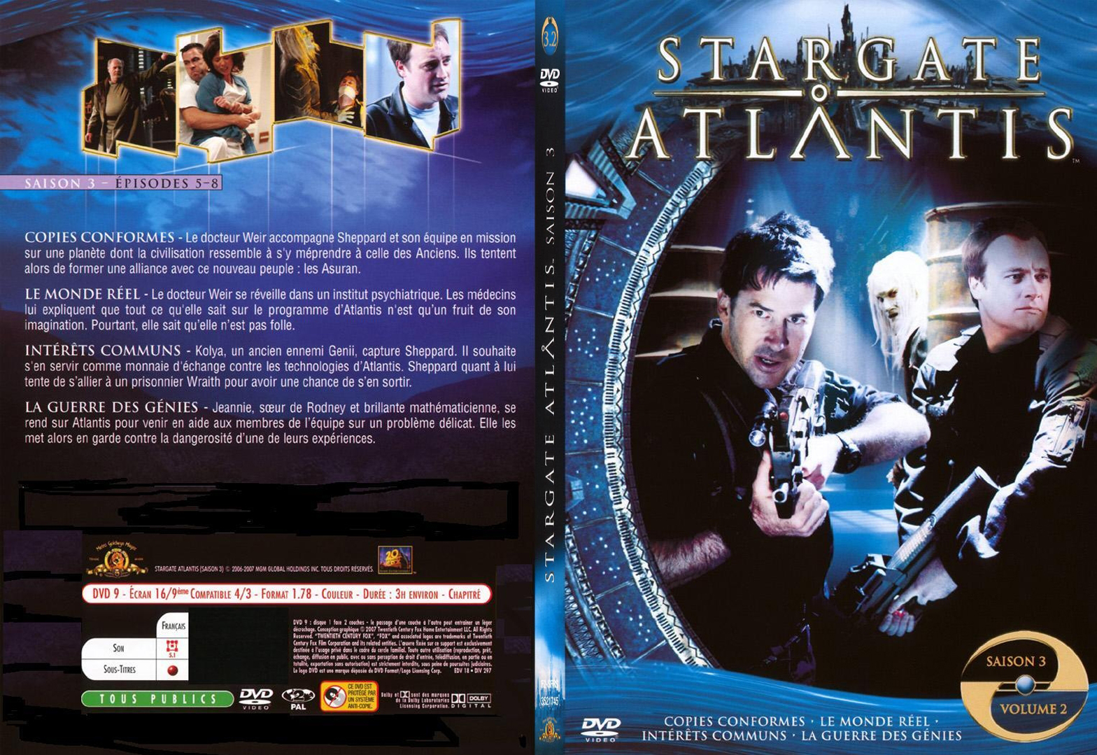 Jaquette DVD Stargate Atlantis saison 3 vol 2 - SLIM