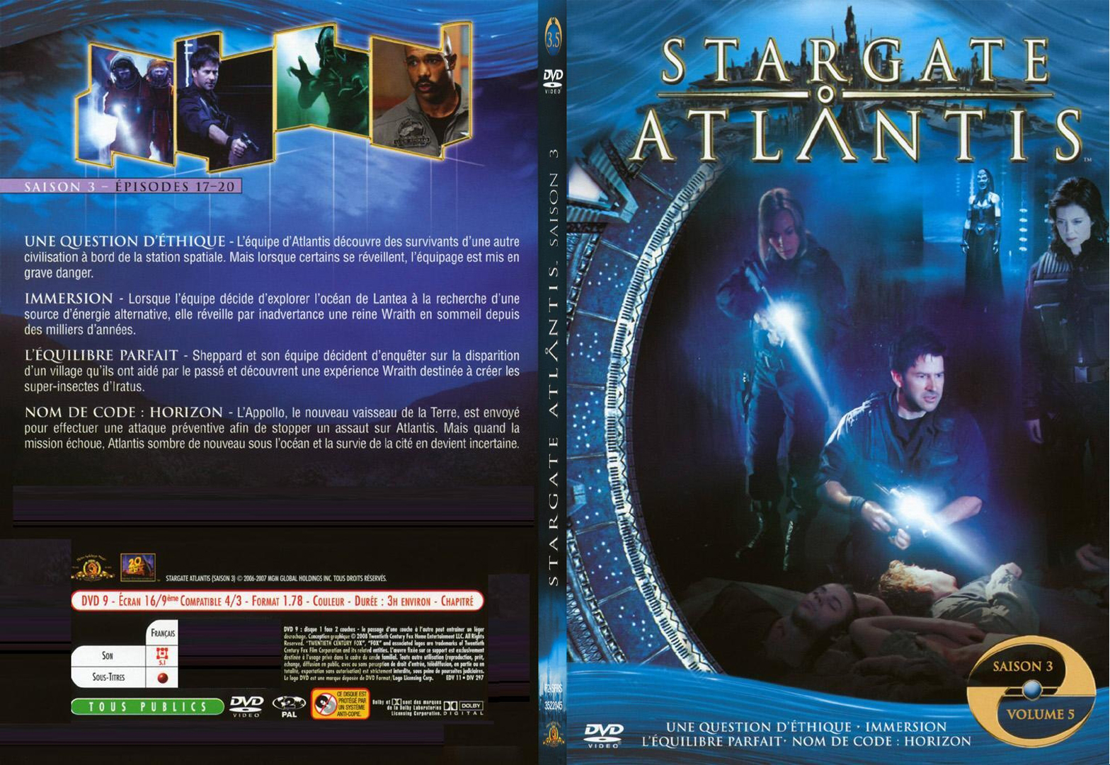 Jaquette DVD Stargate Atlantis saison 3 vol 5 - SLIM