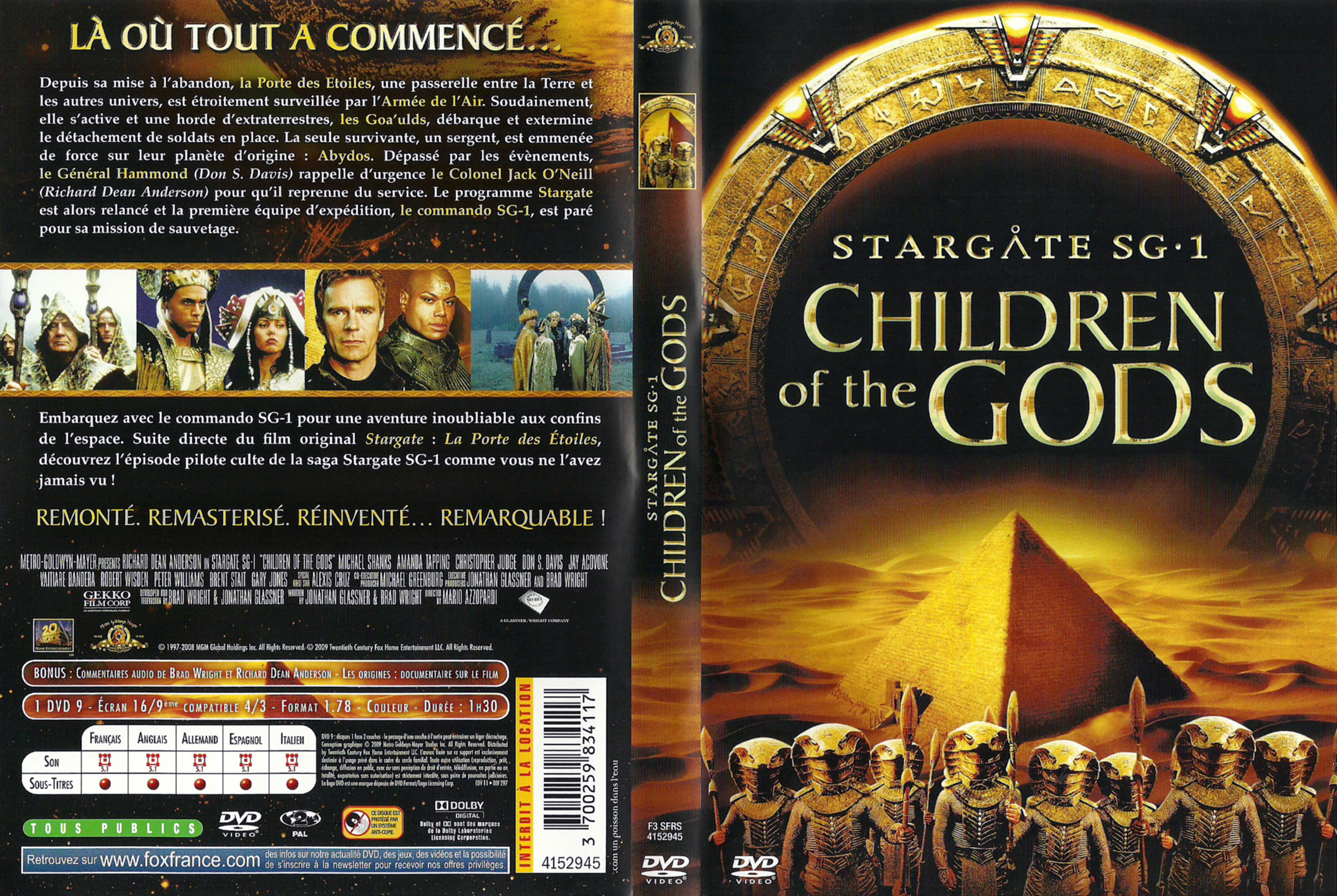 Jaquette DVD Stargate Children of the gods