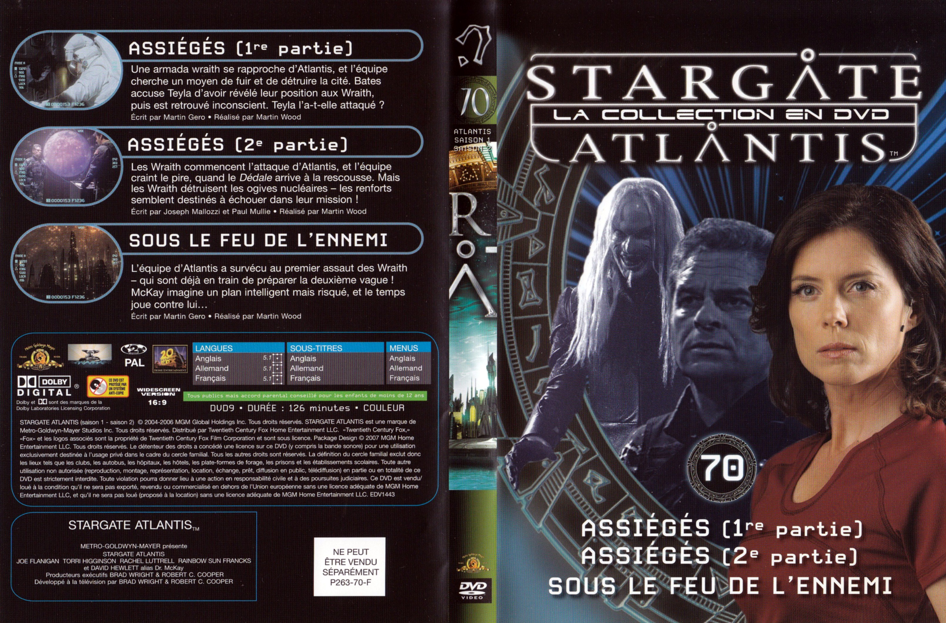 Jaquette DVD Stargate SG1 Atlantis Saison 1-2 vol 70