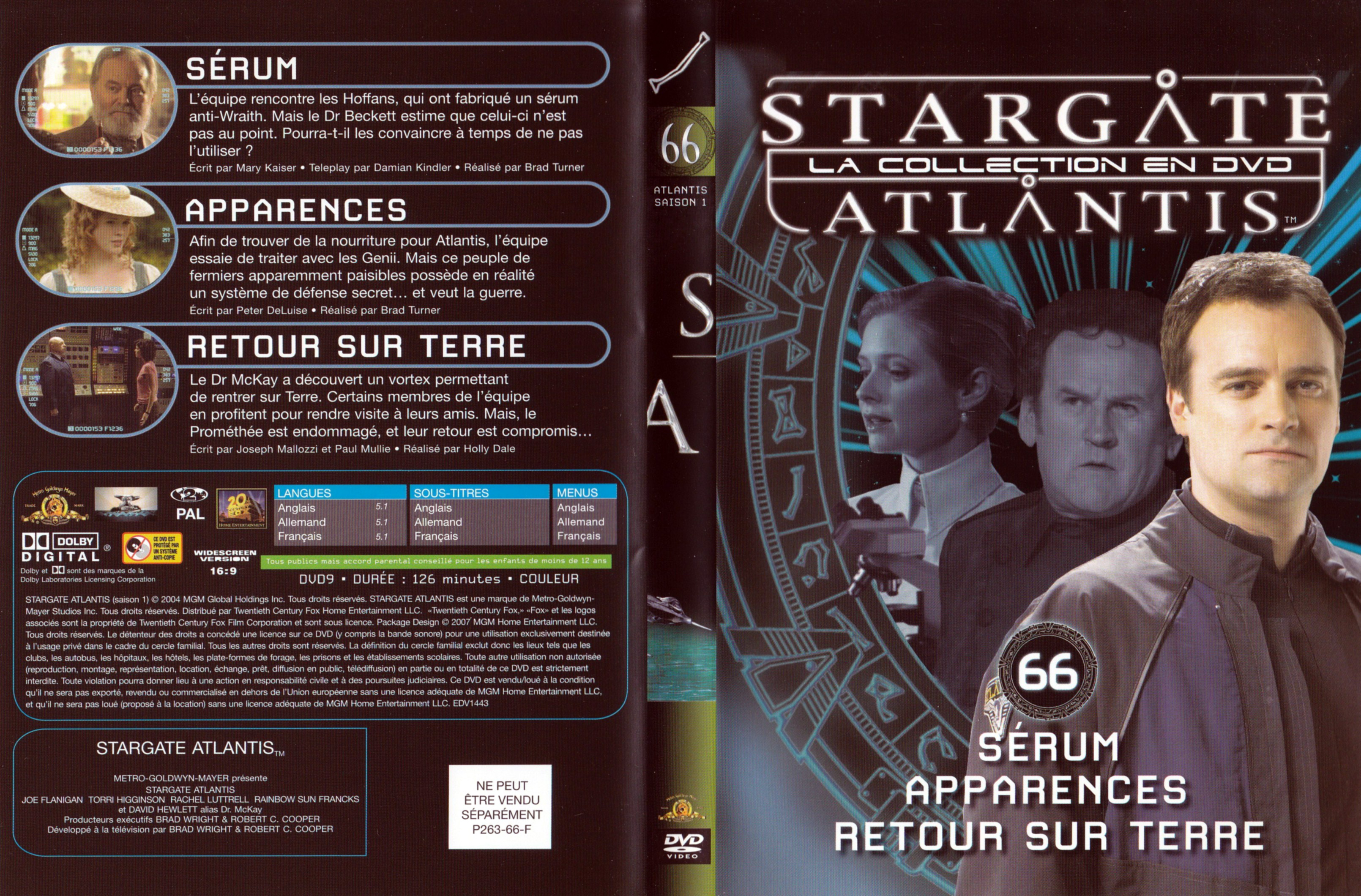 Jaquette DVD Stargate SG1 Atlantis Saison 1 vol 66