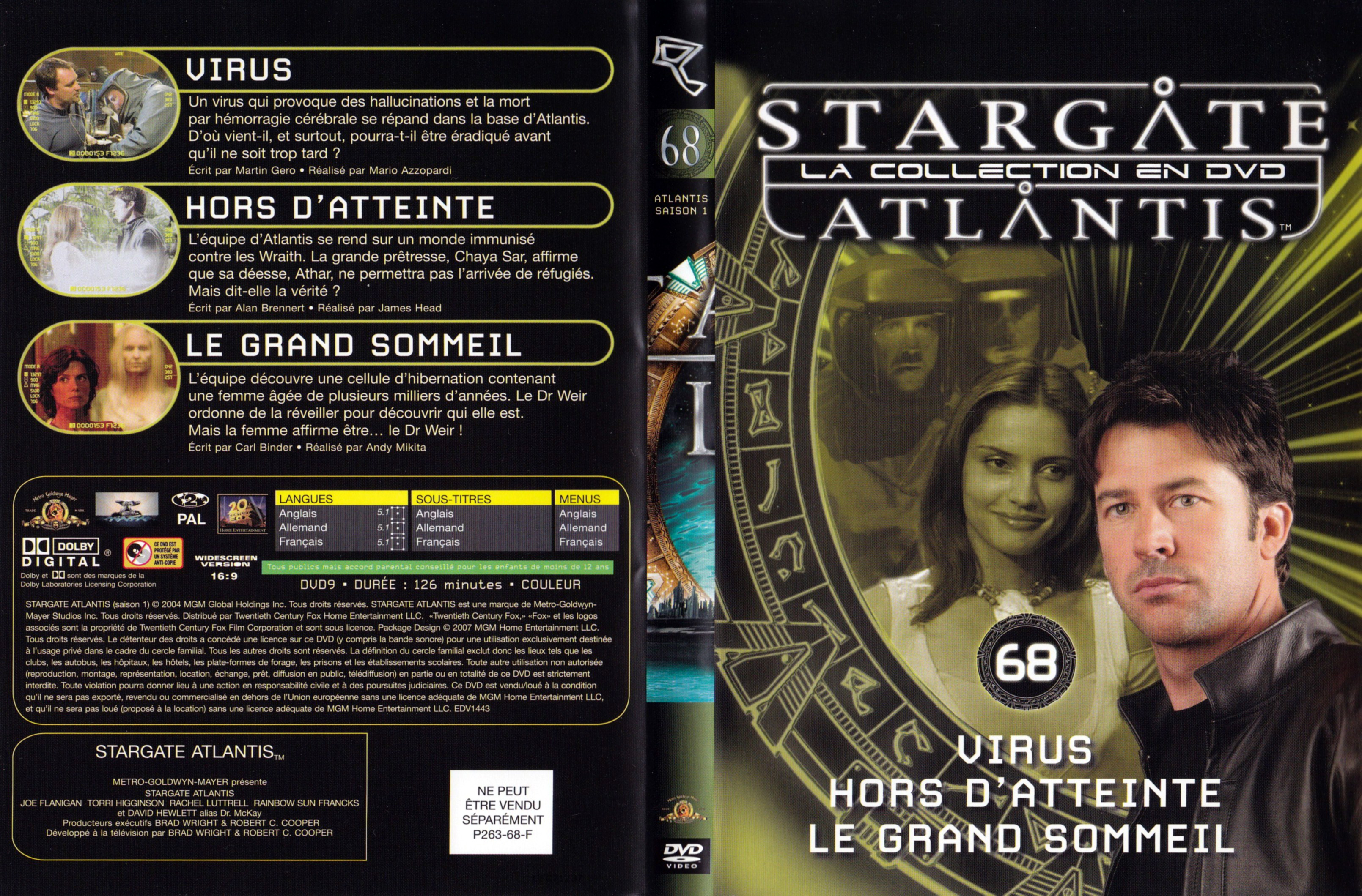 Jaquette DVD Stargate SG1 Atlantis Saison 1 vol 68