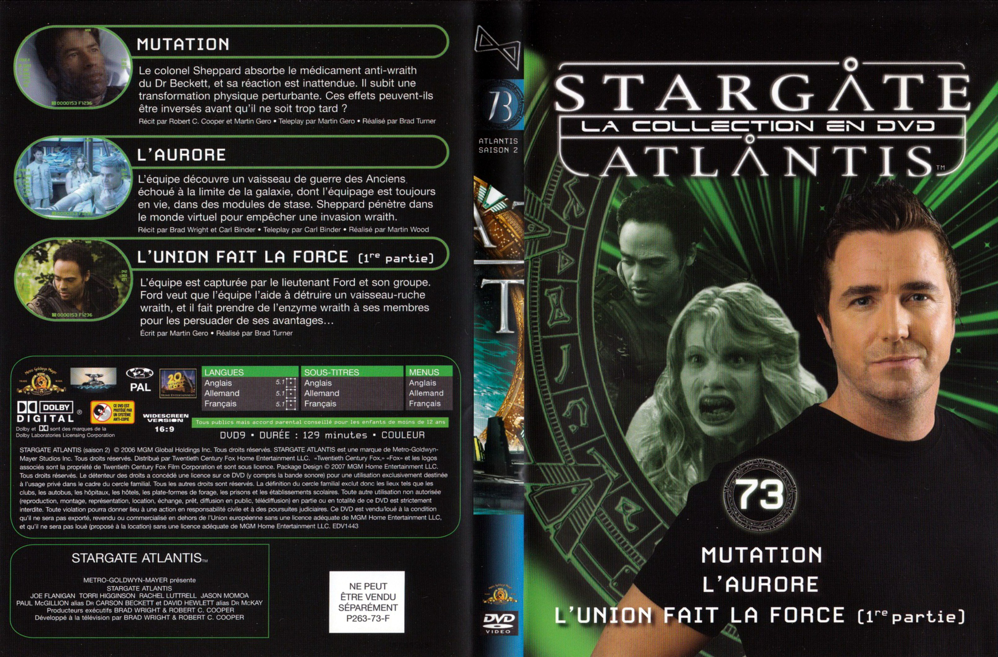 Jaquette DVD Stargate SG1 Atlantis Saison 2 vol 73