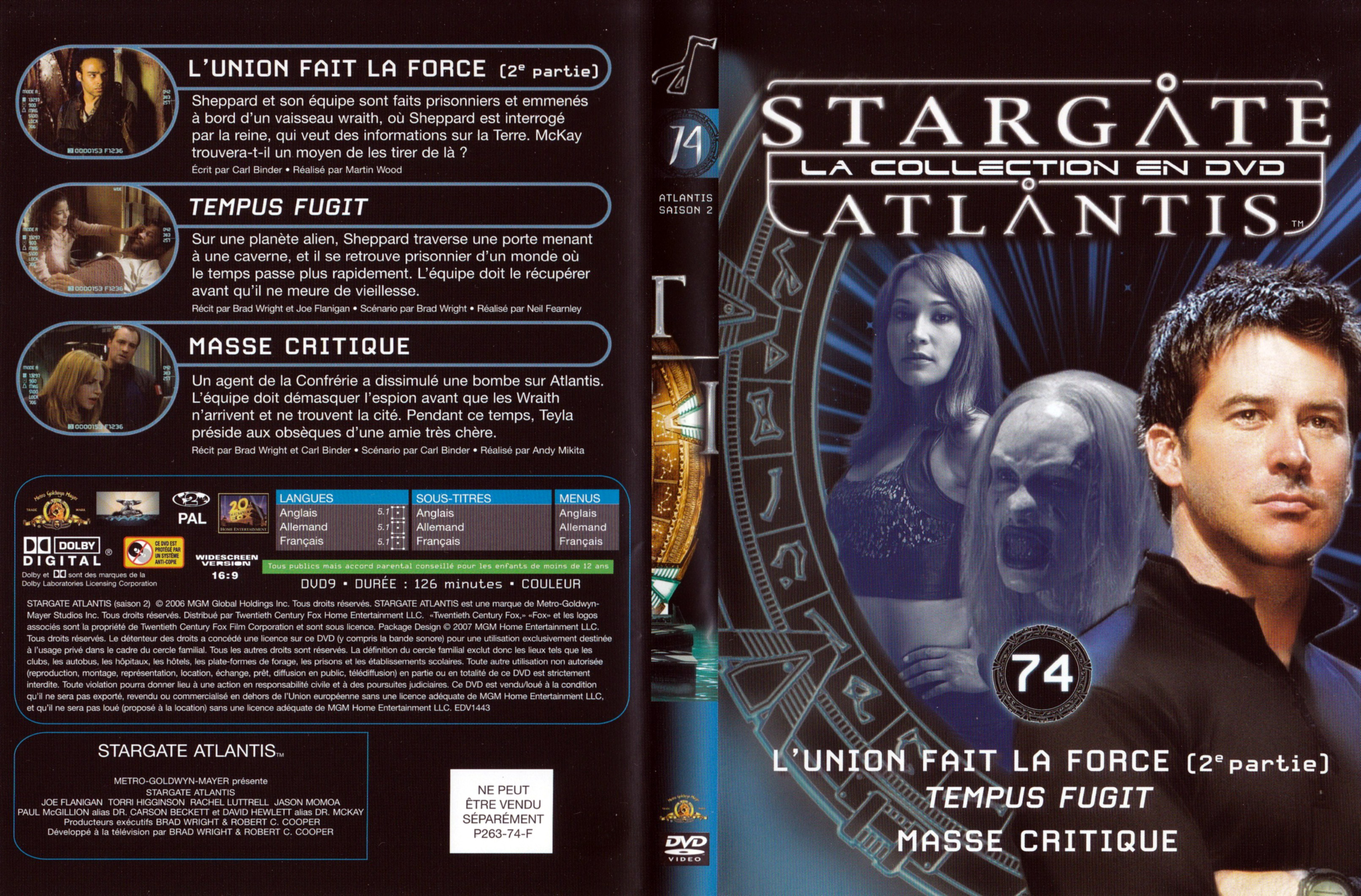 Jaquette DVD Stargate SG1 Atlantis Saison 2 vol 74