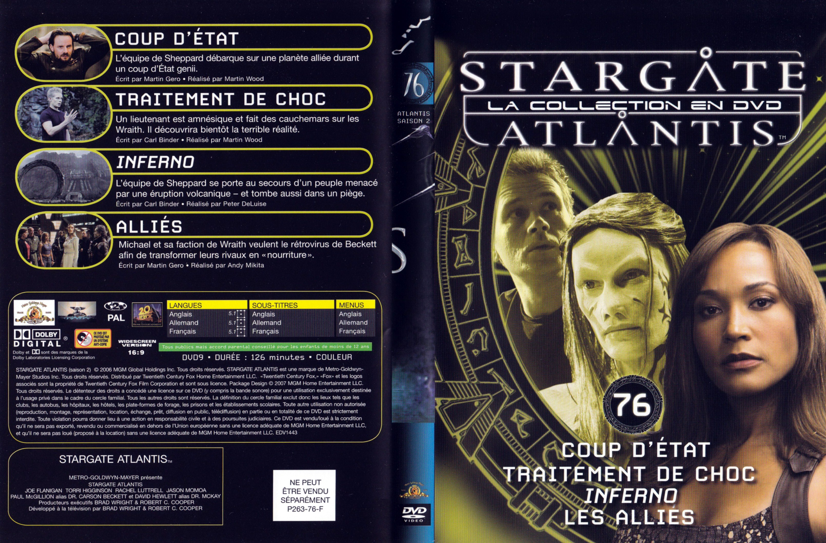 Jaquette DVD Stargate SG1 Atlantis Saison 2 vol 76