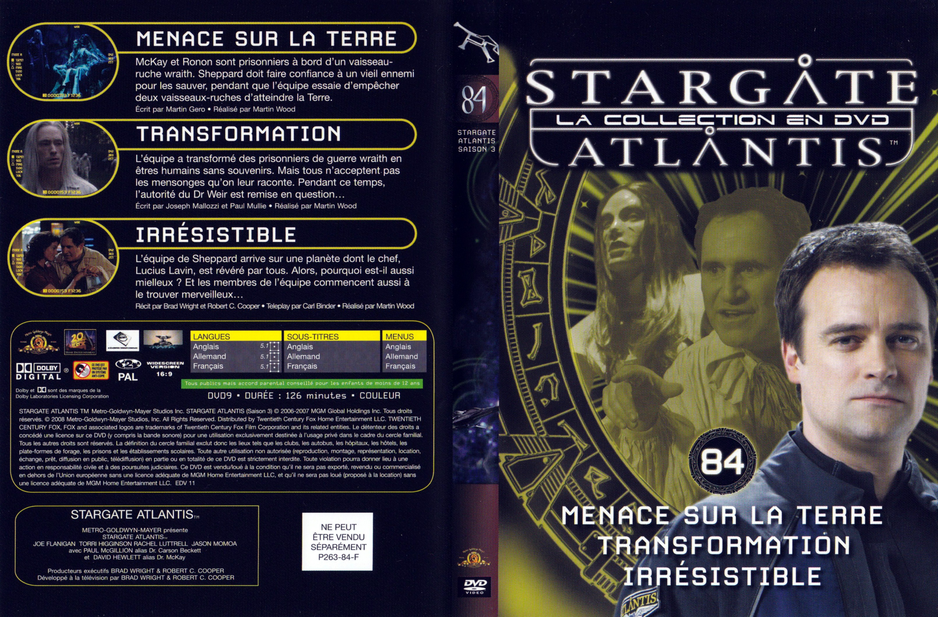 Jaquette DVD Stargate SG1 Atlantis Saison 3 vol 84