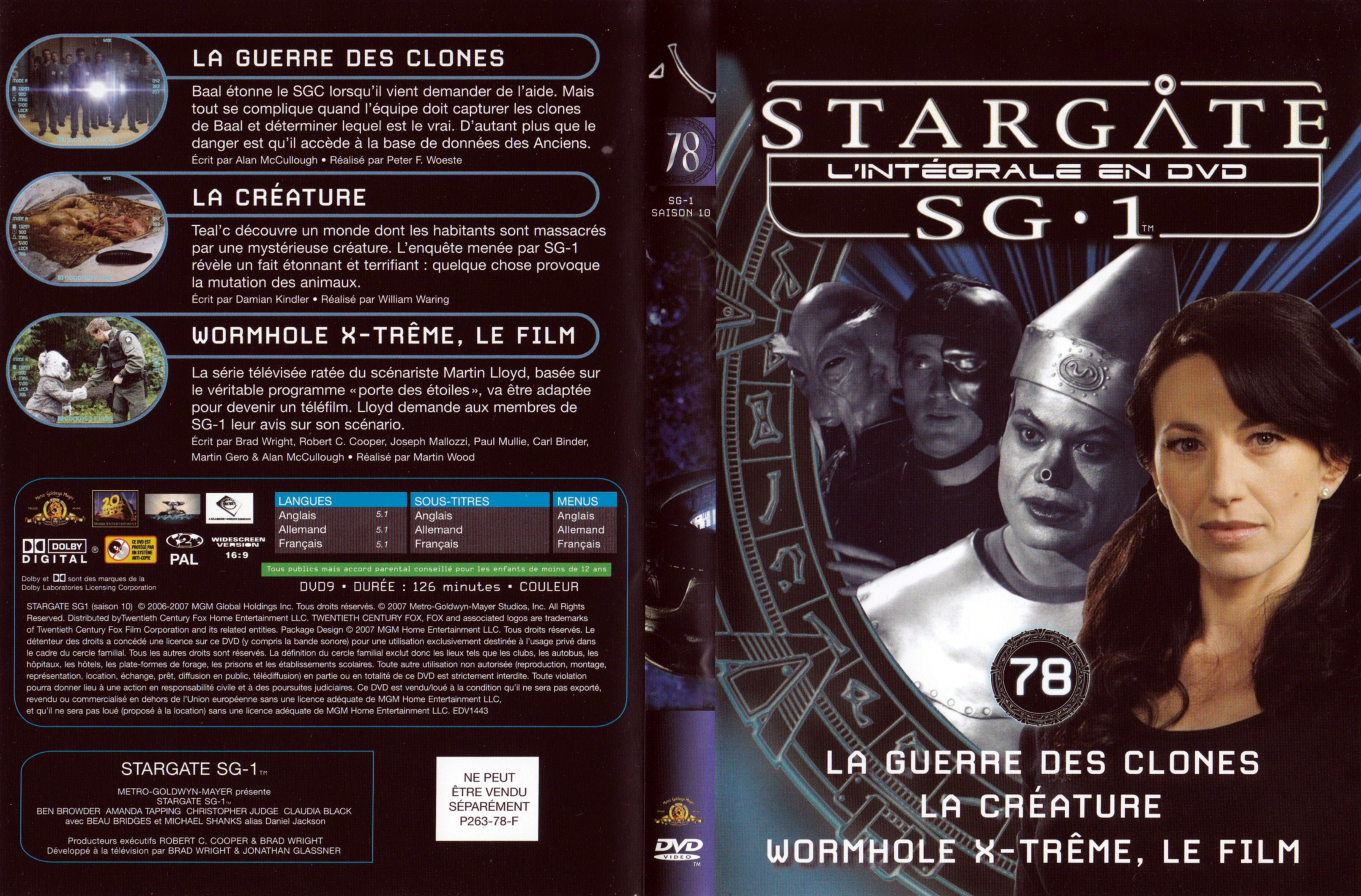 Jaquette DVD Stargate SG1 Intgrale Saison 10 vol 78