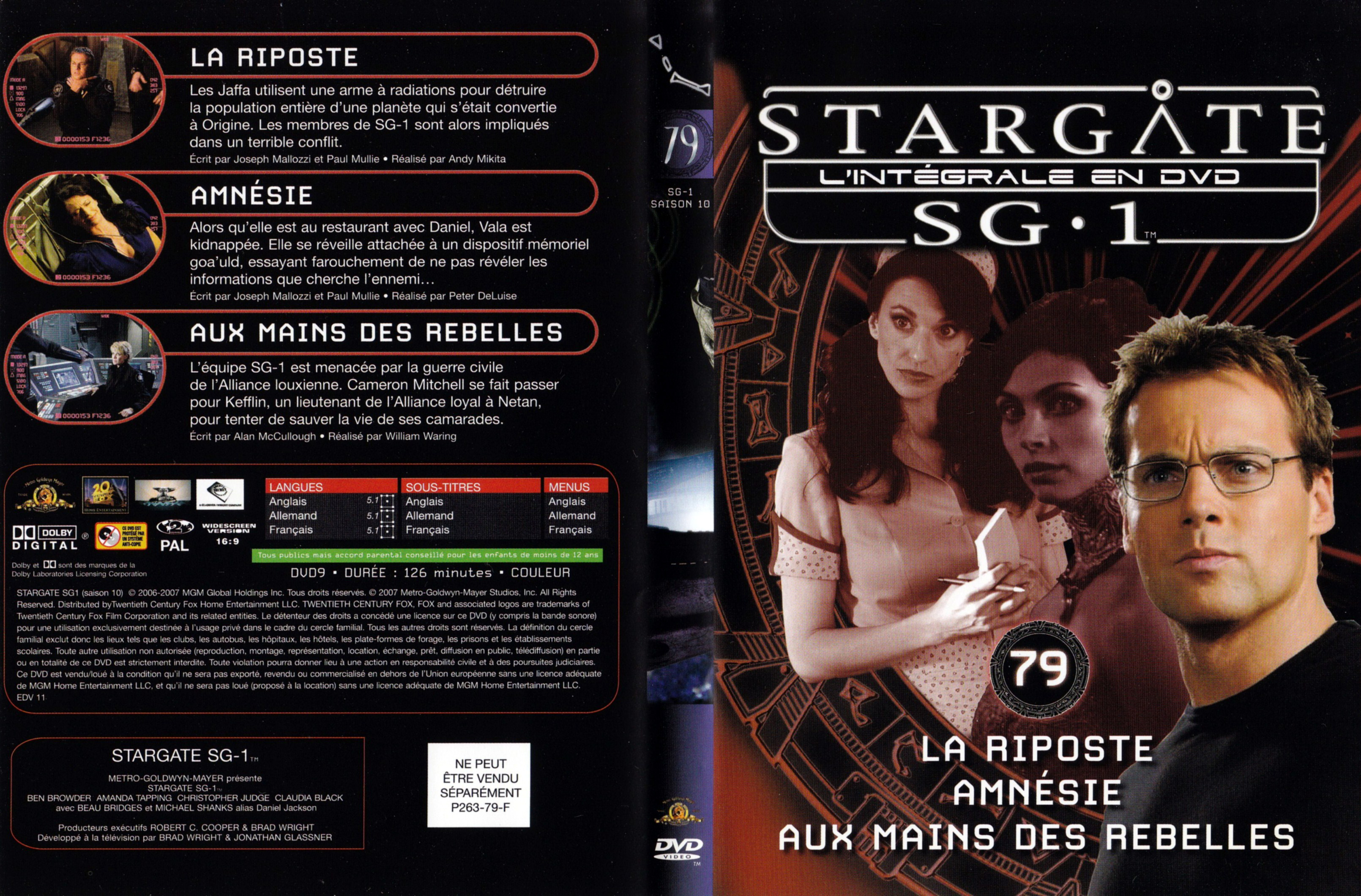 Jaquette DVD Stargate SG1 Intgrale Saison 10 vol 79