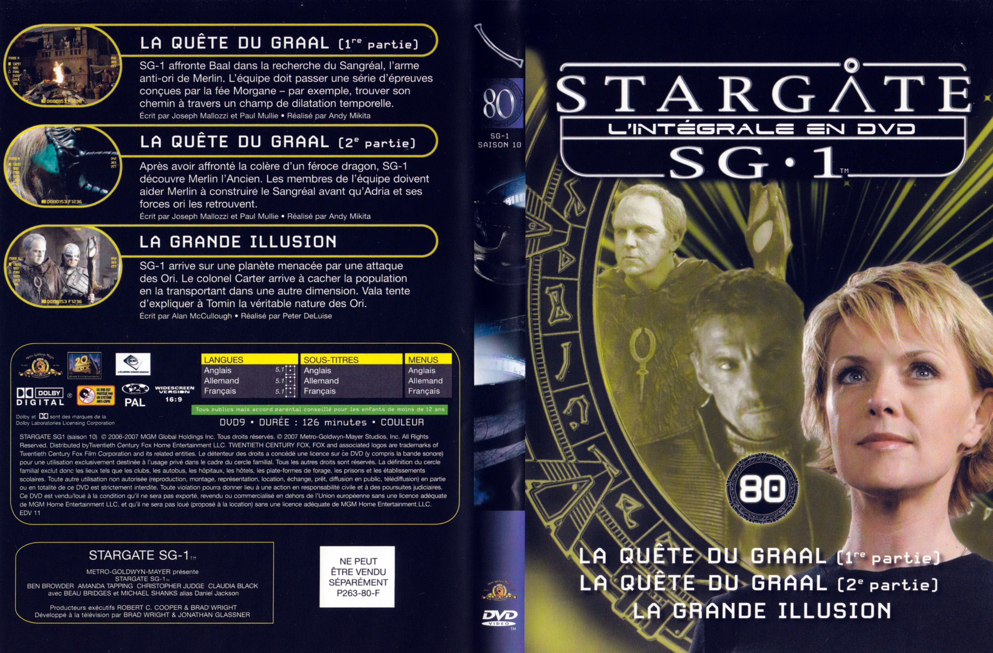 Jaquette DVD Stargate SG1 Intgrale Saison 10 vol 80