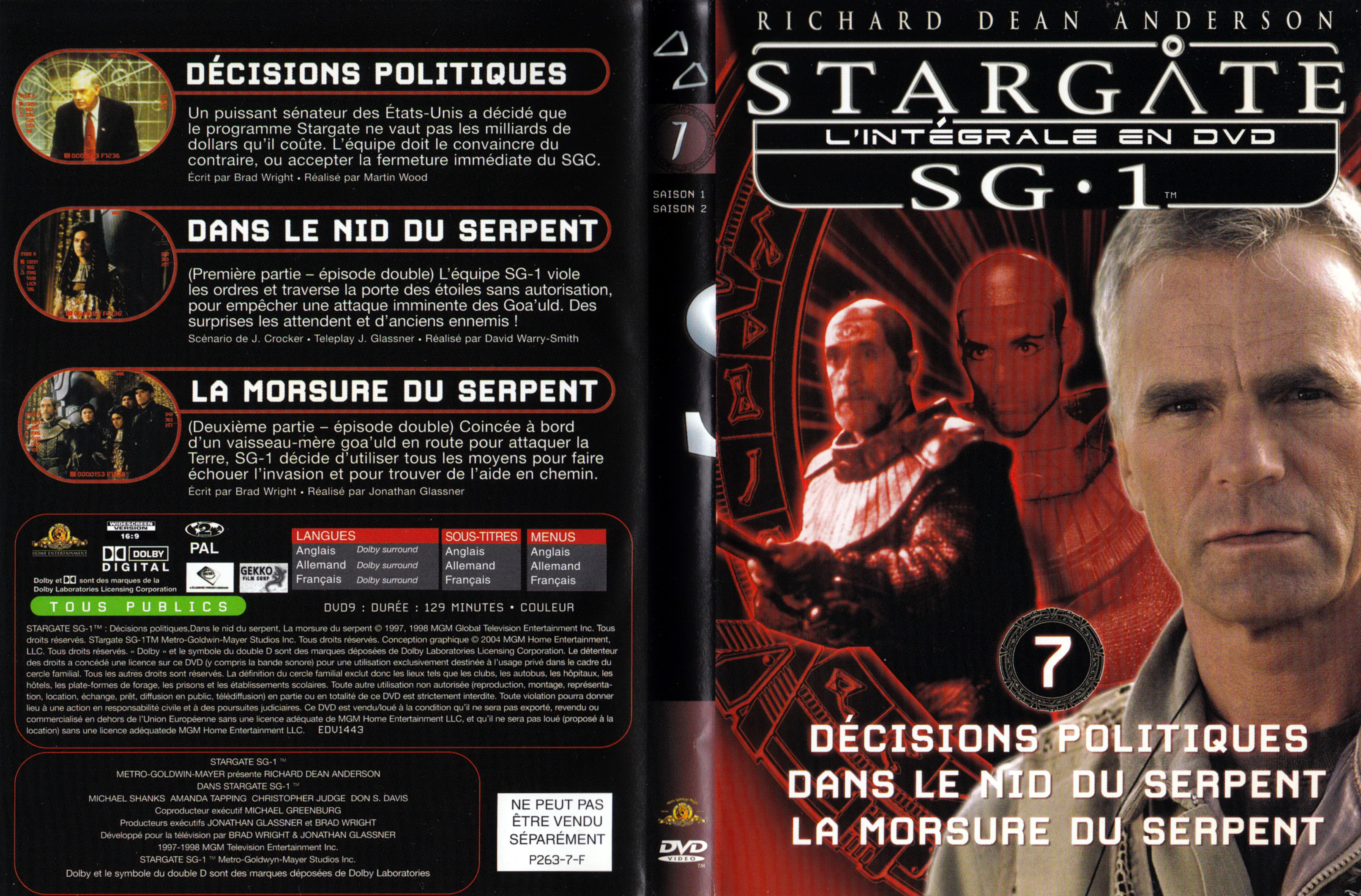 Jaquette DVD Stargate SG1 Intgrale Saison 1-2 vol 07