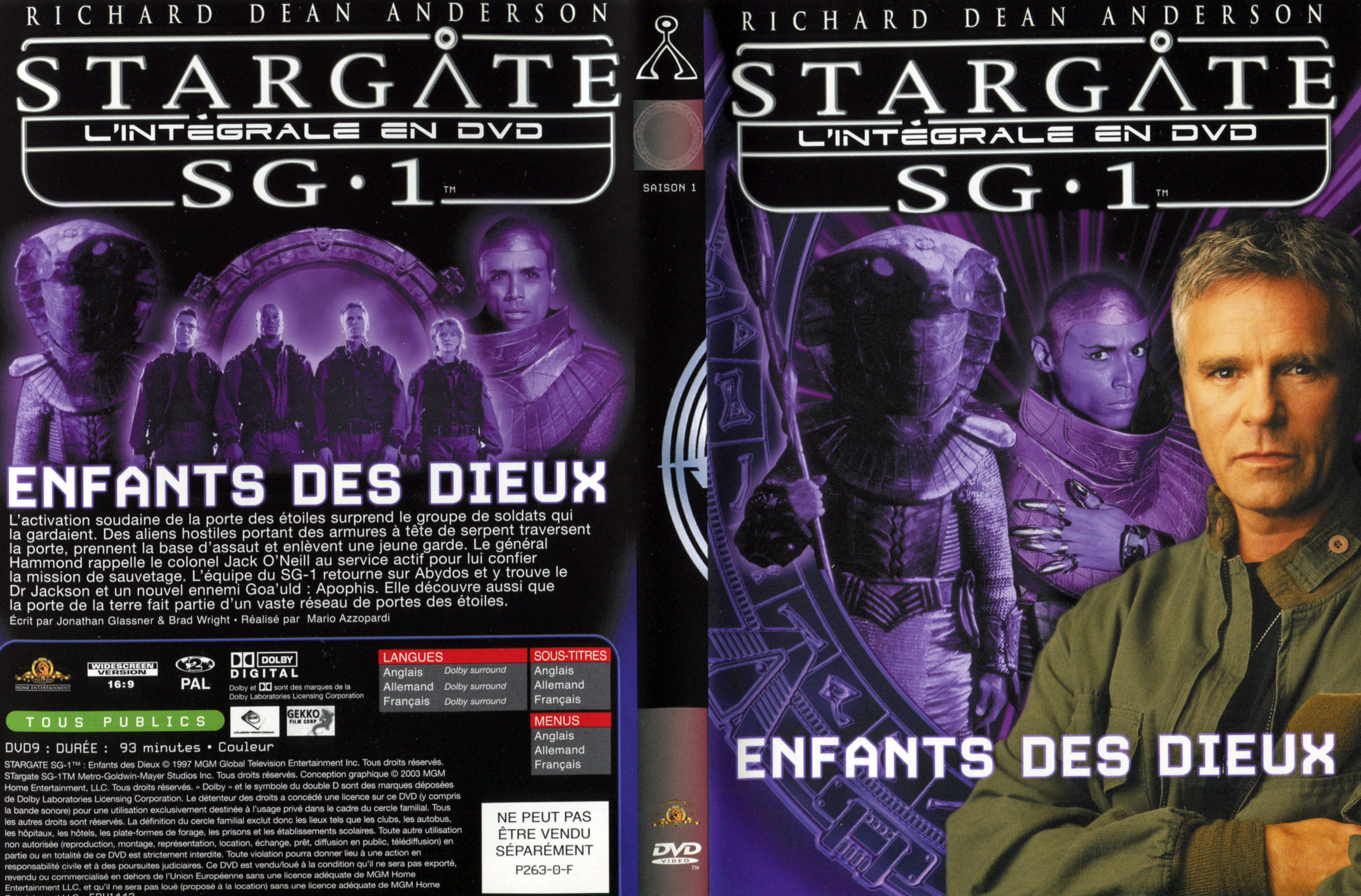 Jaquette DVD Stargate SG1 Intgrale Saison 1 vol 00