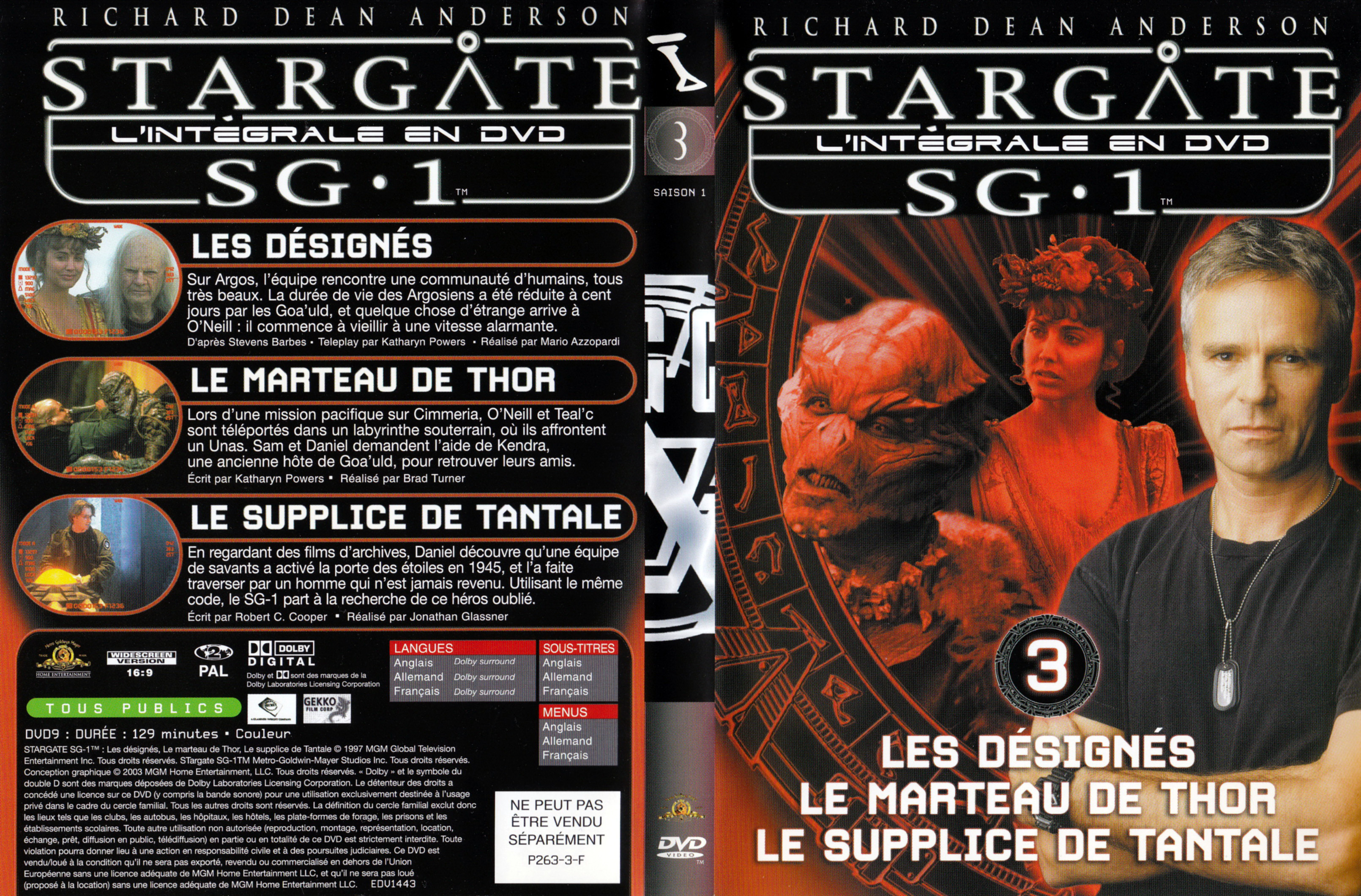 Jaquette DVD Stargate SG1 Intgrale Saison 1 vol 03