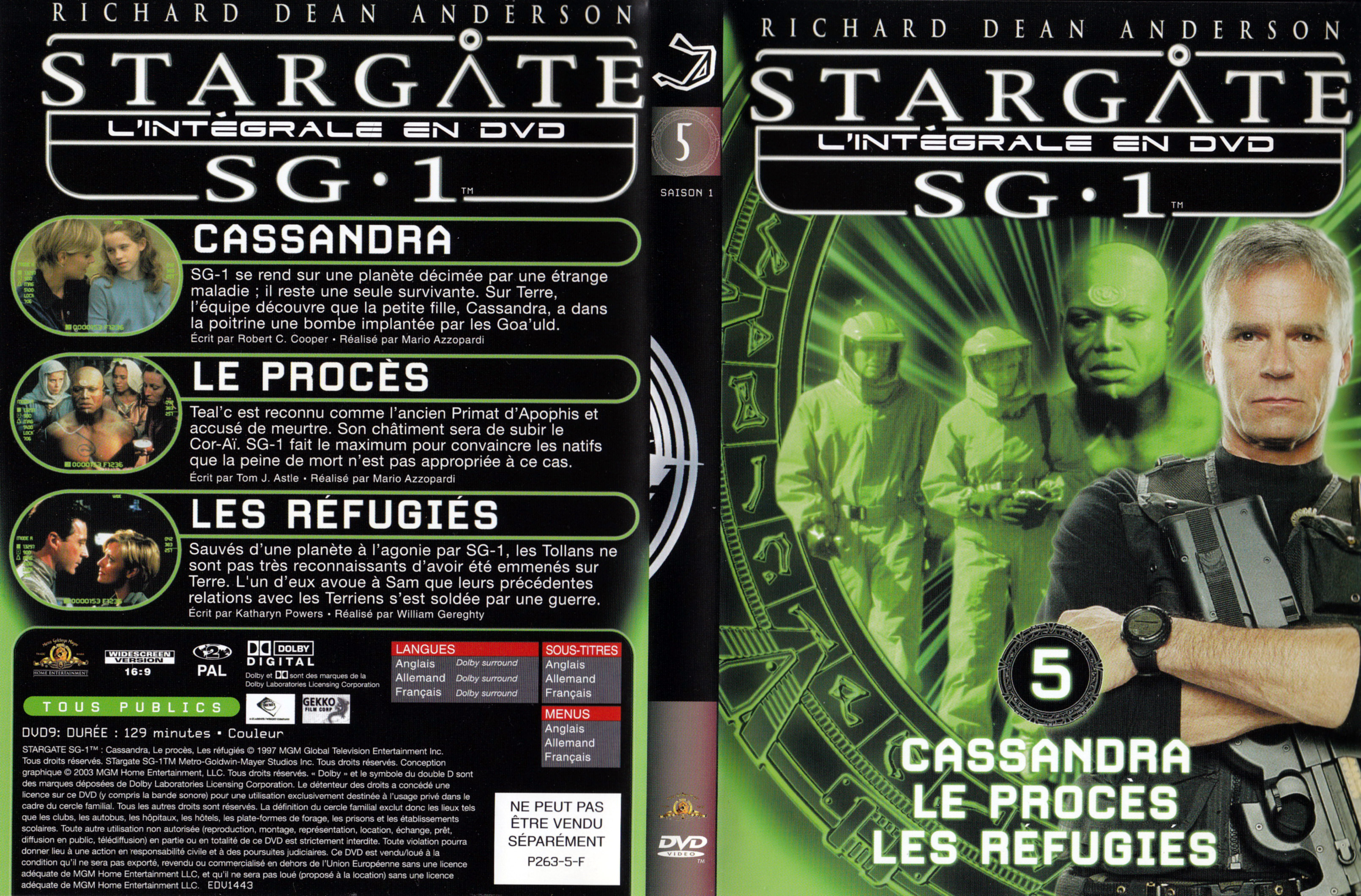 Jaquette DVD Stargate SG1 Intgrale Saison 1 vol 05