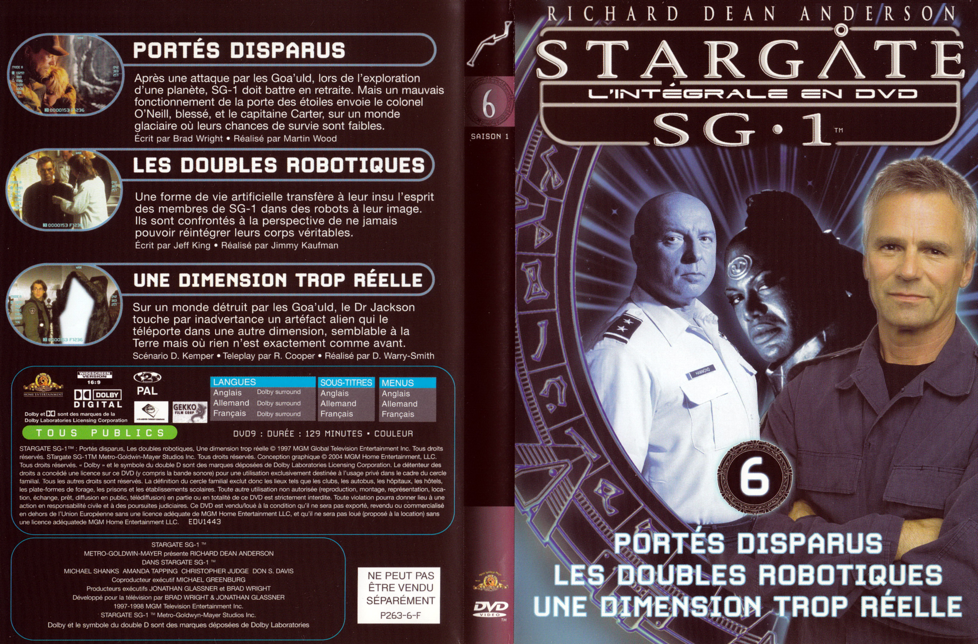 Jaquette DVD Stargate SG1 Intgrale Saison 1 vol 06
