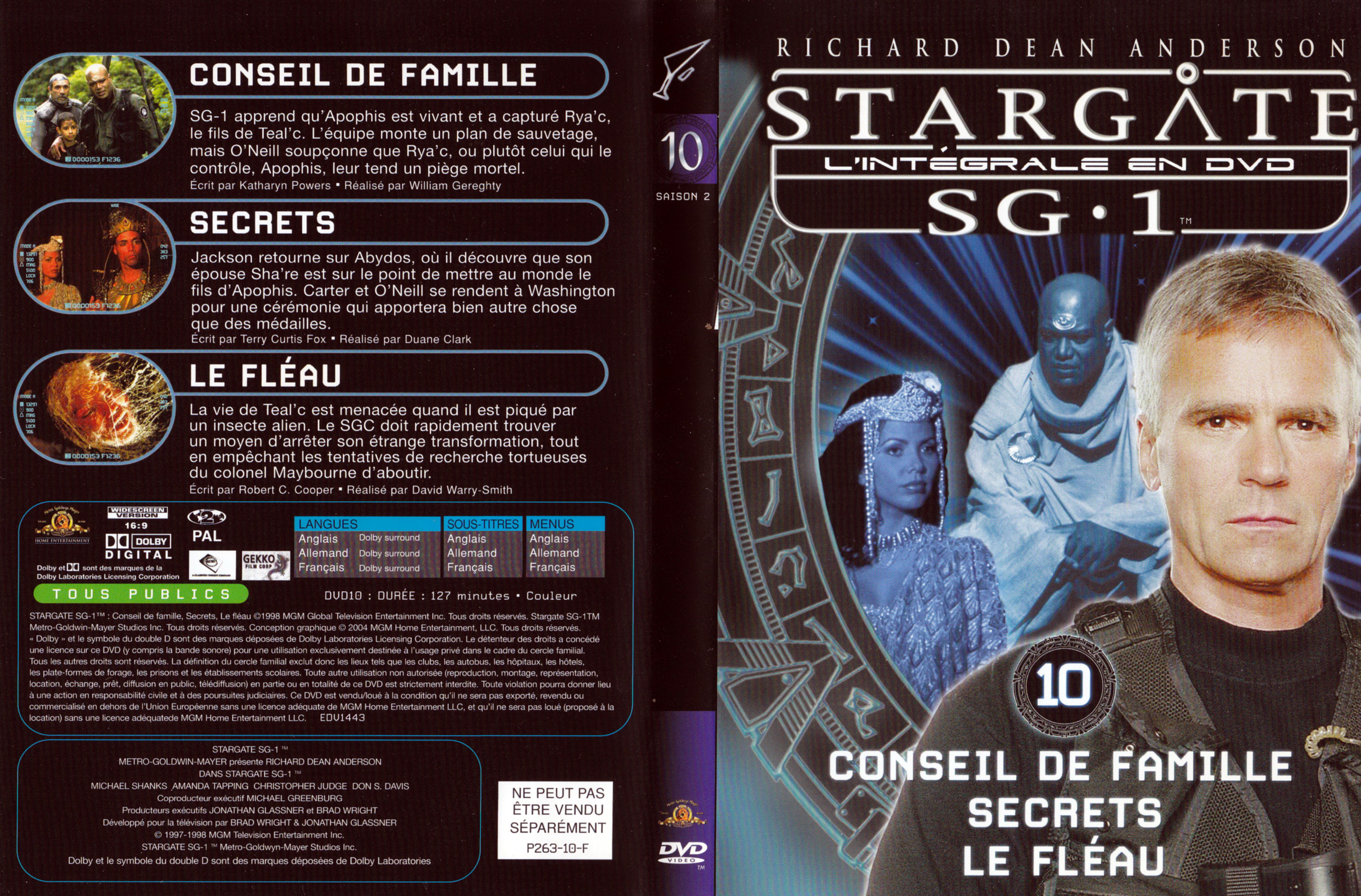 Jaquette DVD Stargate SG1 Intgrale Saison 2 vol 10
