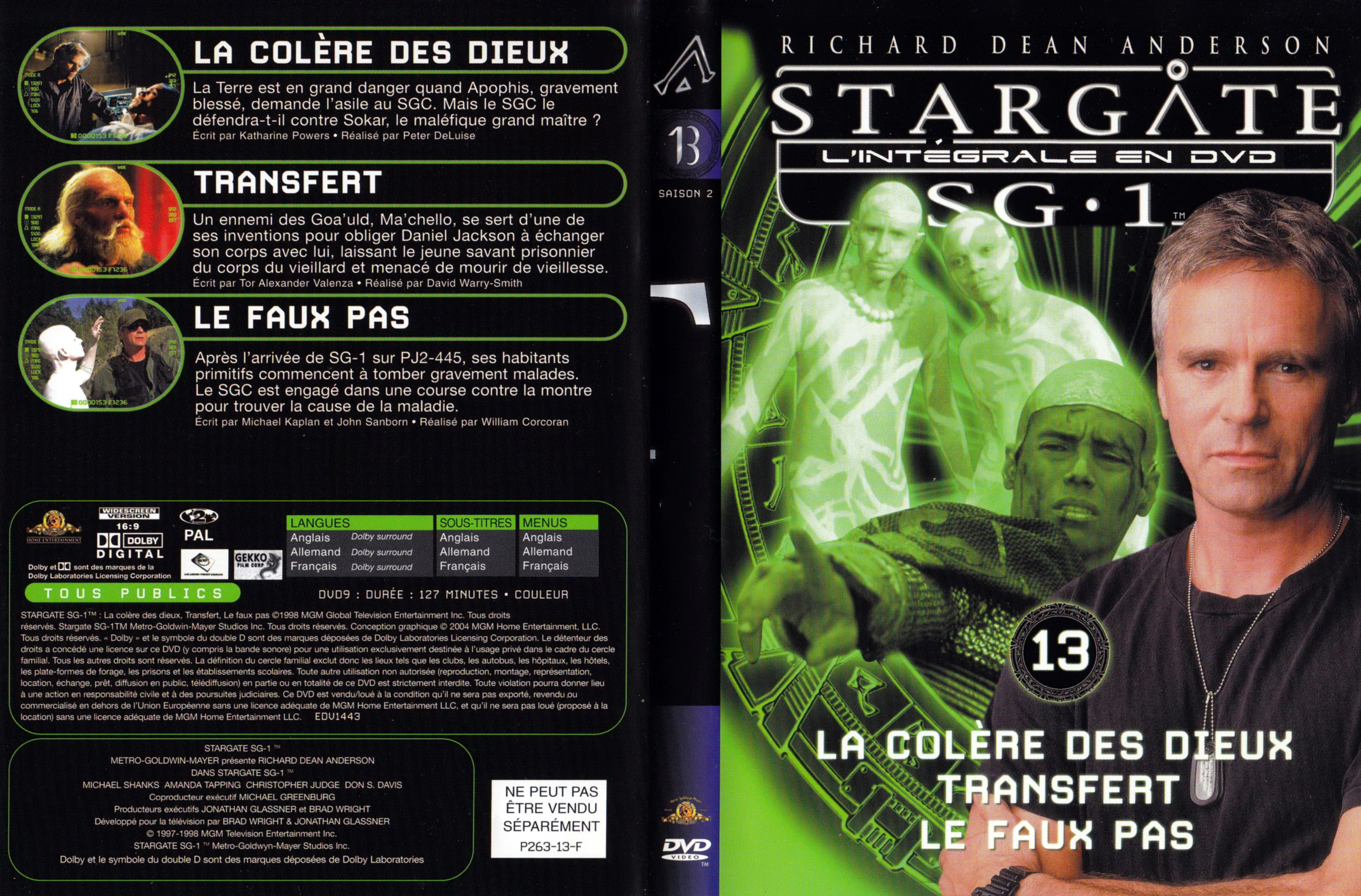Jaquette DVD Stargate SG1 Intgrale Saison 2 vol 13