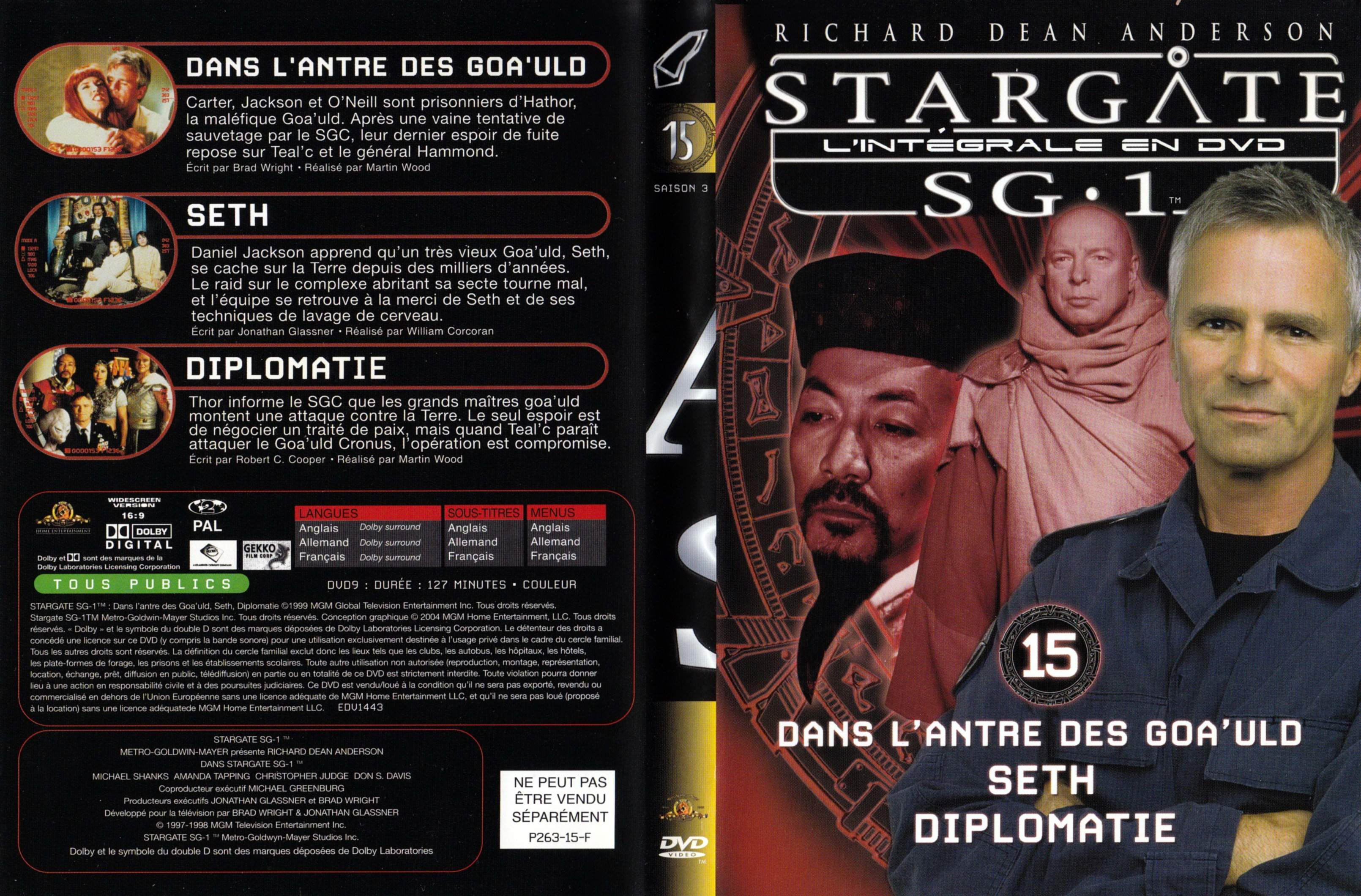 Jaquette DVD Stargate SG1 Intgrale Saison 3 vol 15