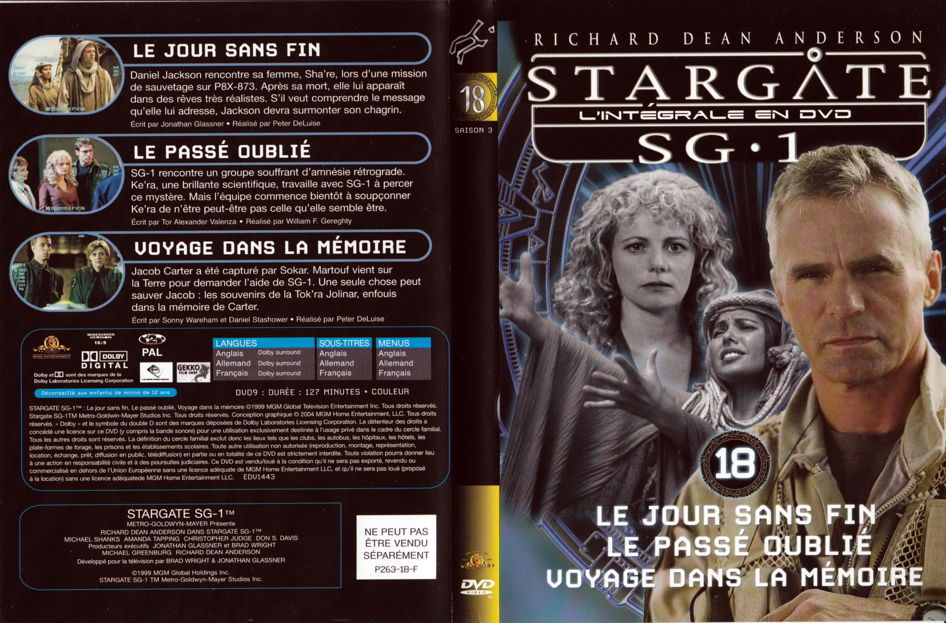 Jaquette DVD Stargate SG1 Intgrale Saison 3 vol 18