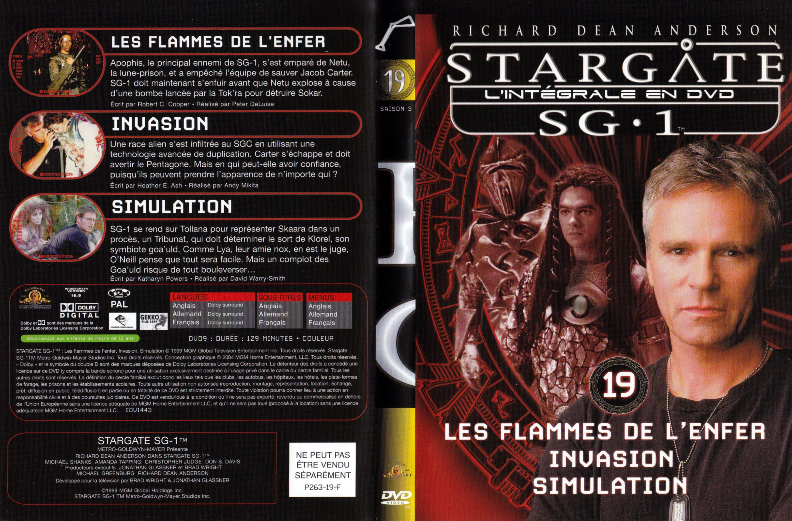 Jaquette DVD Stargate SG1 Intgrale Saison 3 vol 19