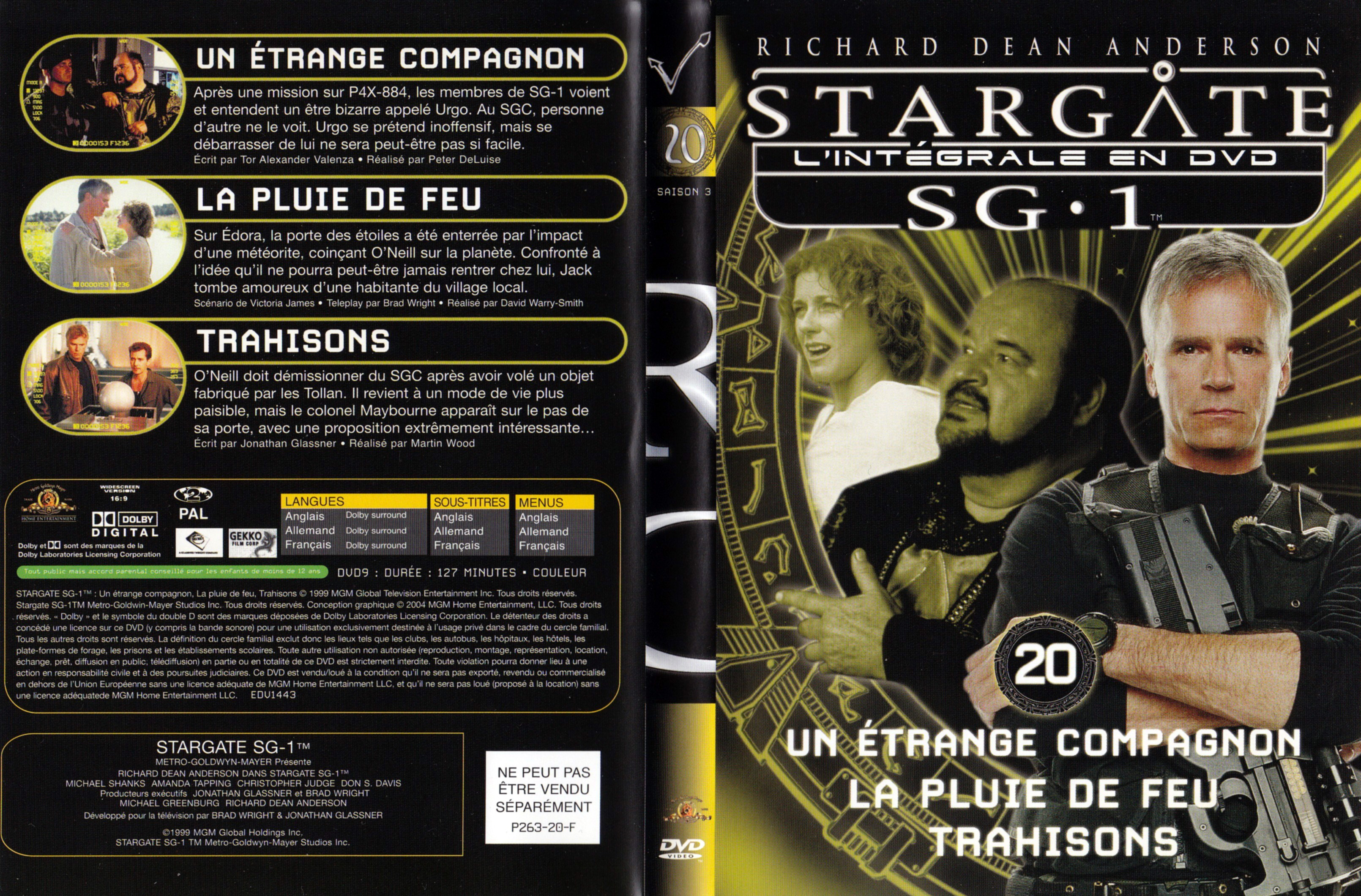 Jaquette DVD Stargate SG1 Intgrale Saison 3 vol 20