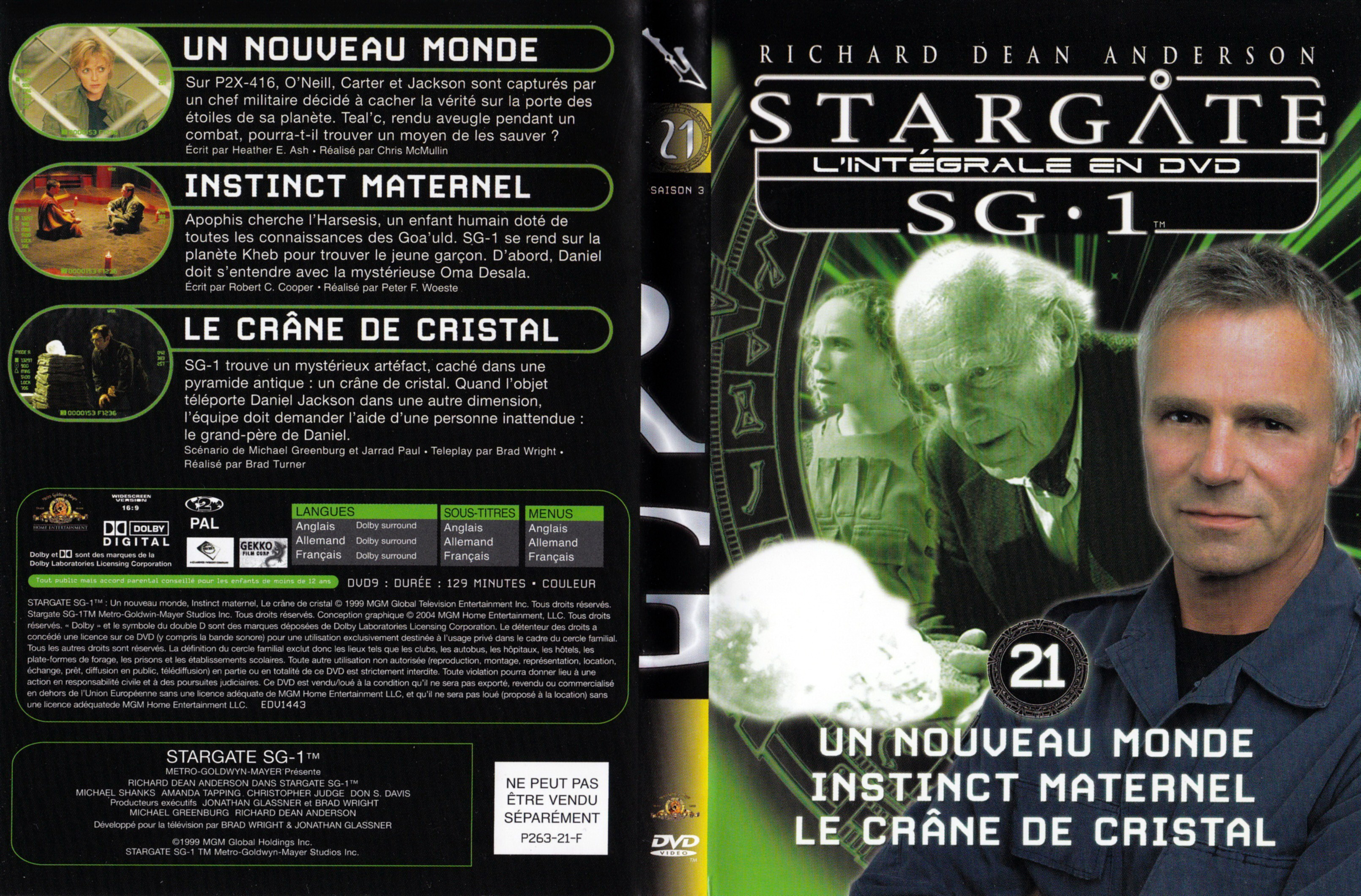 Jaquette DVD Stargate SG1 Intgrale Saison 3 vol 21