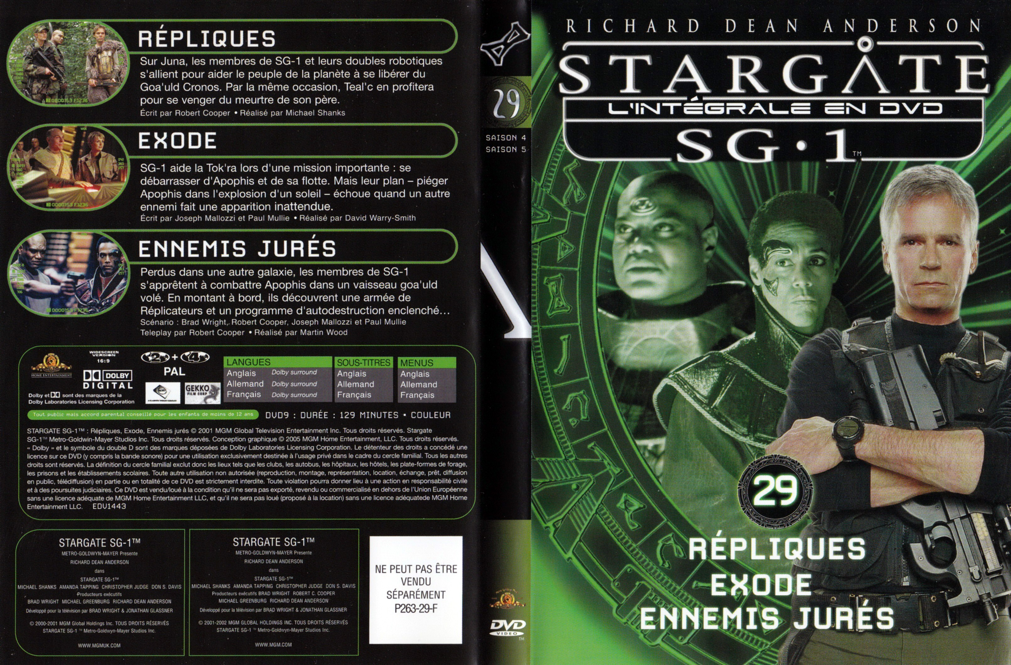 Jaquette DVD Stargate SG1 Intgrale Saison 4-5 vol 29