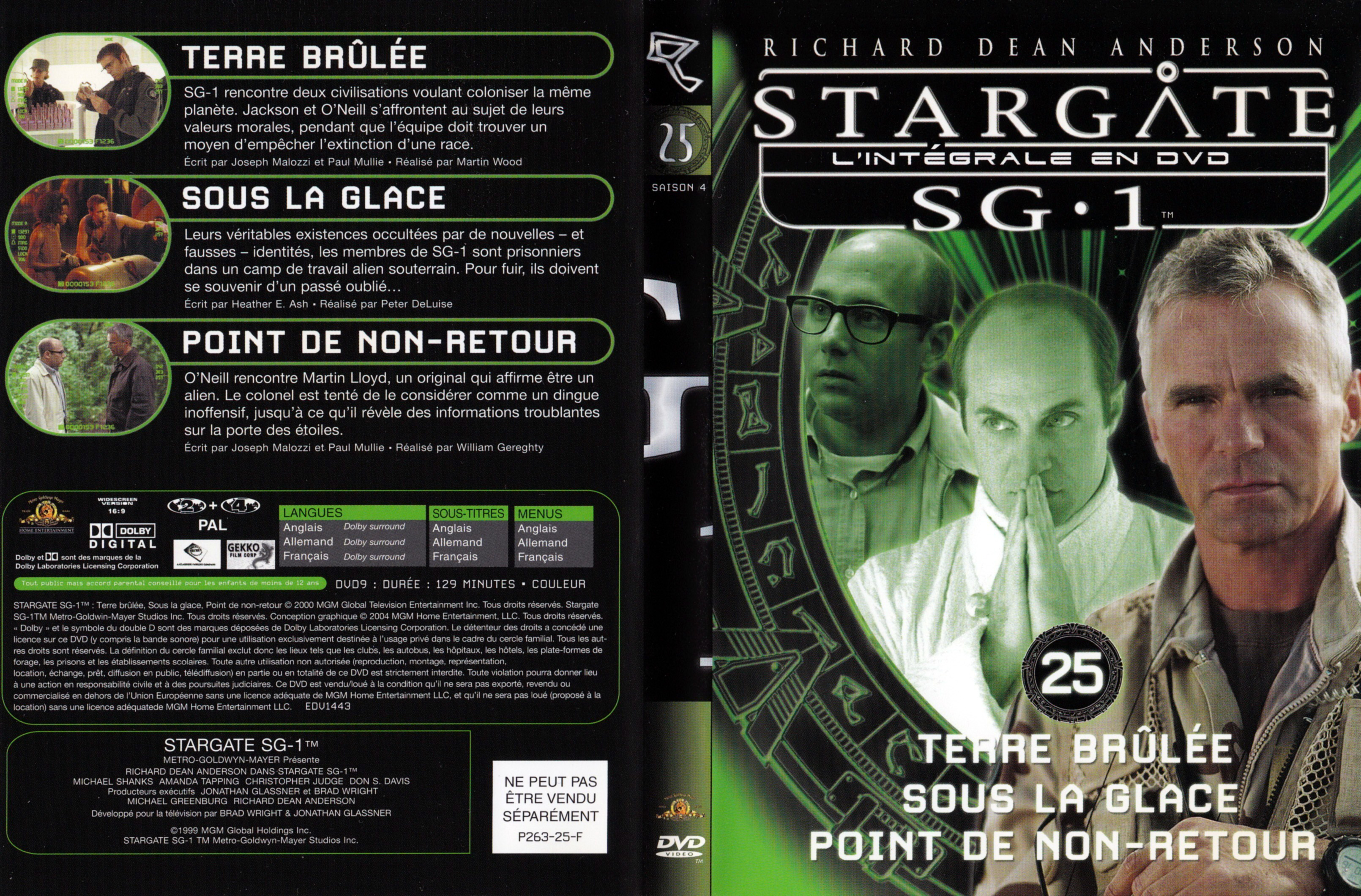Jaquette DVD Stargate SG1 Intgrale Saison 4 vol 25